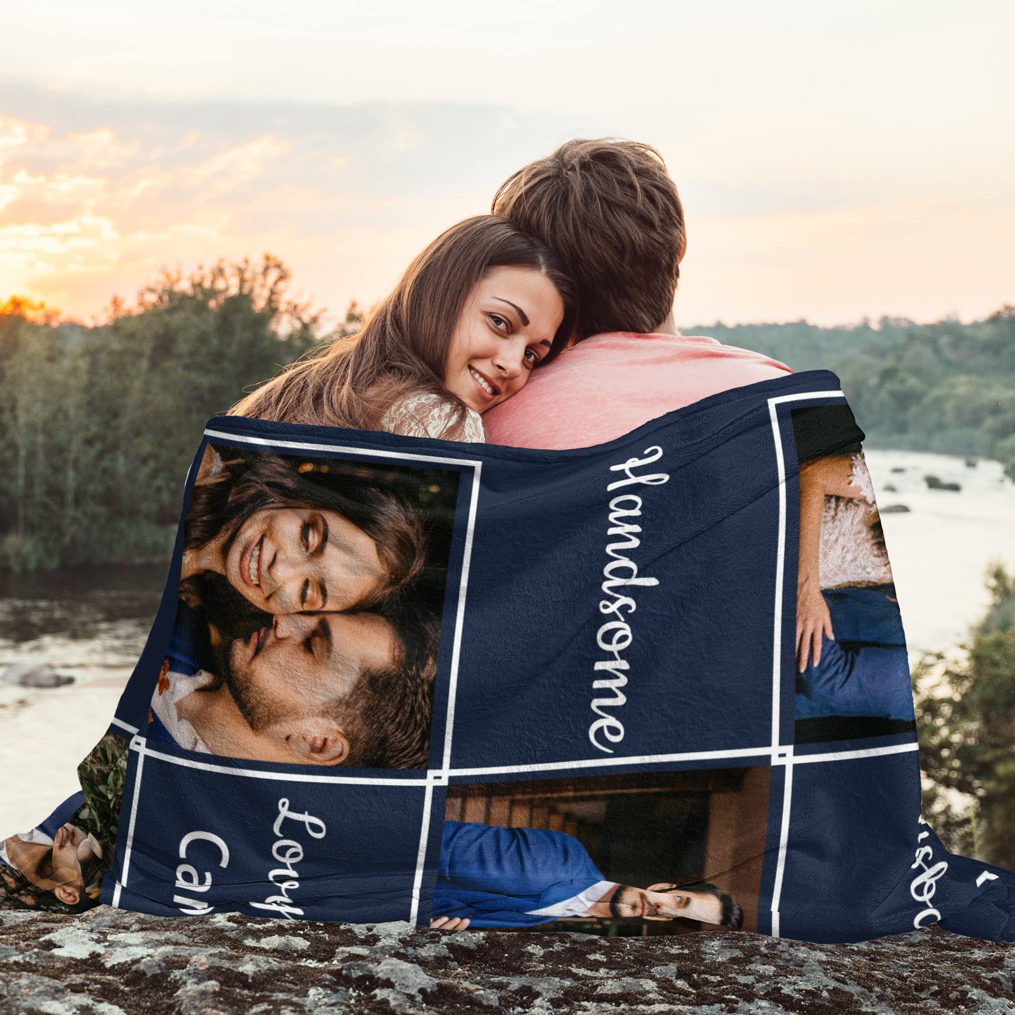 Personalized Anniversary & Birthday Gifts for Husband - Custom Couple Blankets with Names - Romantic Valentines Day & Wedding Presents for Him - Perfect for Long Distance Relationships & Home Decor