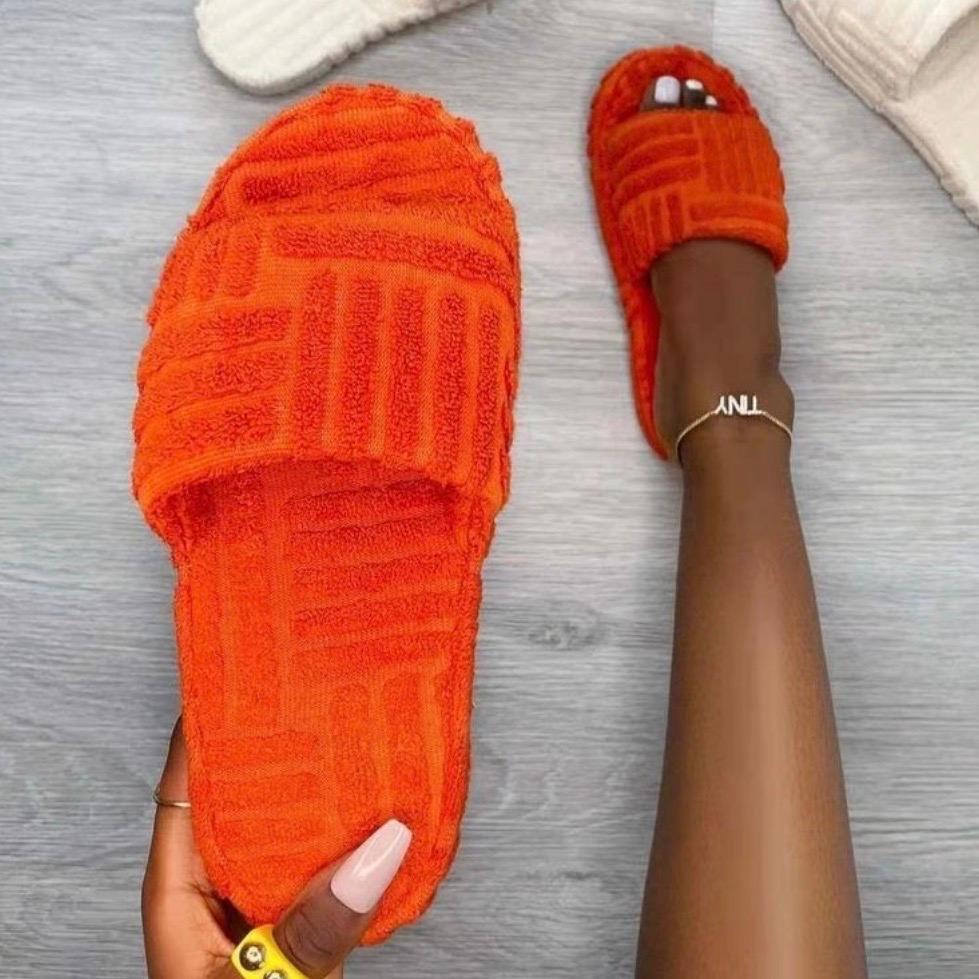 Giavana Women's Comfortable Slides - Orange | Soft Cushioned Sandals for Beach, Pool, and Casual Wear