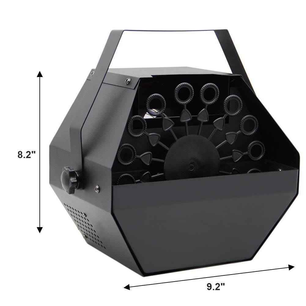 ATDAWN Professional Automatic Bubble Machine with High Output - Wireless Remote Control, Portable Metal Bubble Maker for Kids Parties, Weddings, and Outdoor/Indoor Events (Black)