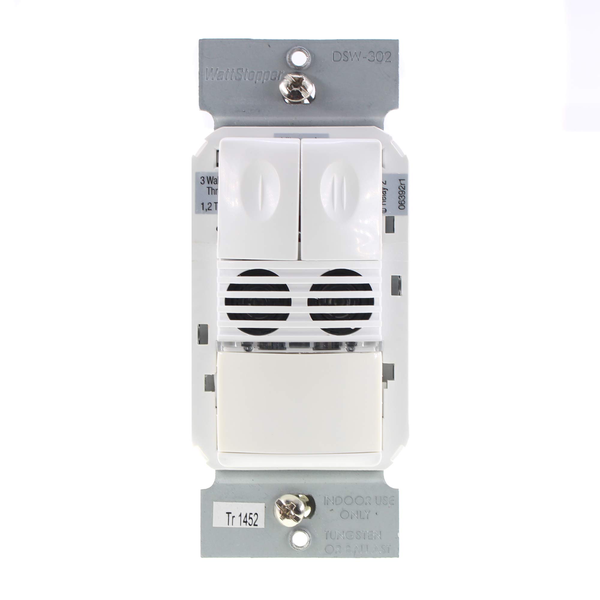 Wattstopper DSW-302-W Occupancy Sensor Wall Switch - 2-Relay, 120/277V, White - Smart Lighting Control for Homes & Offices