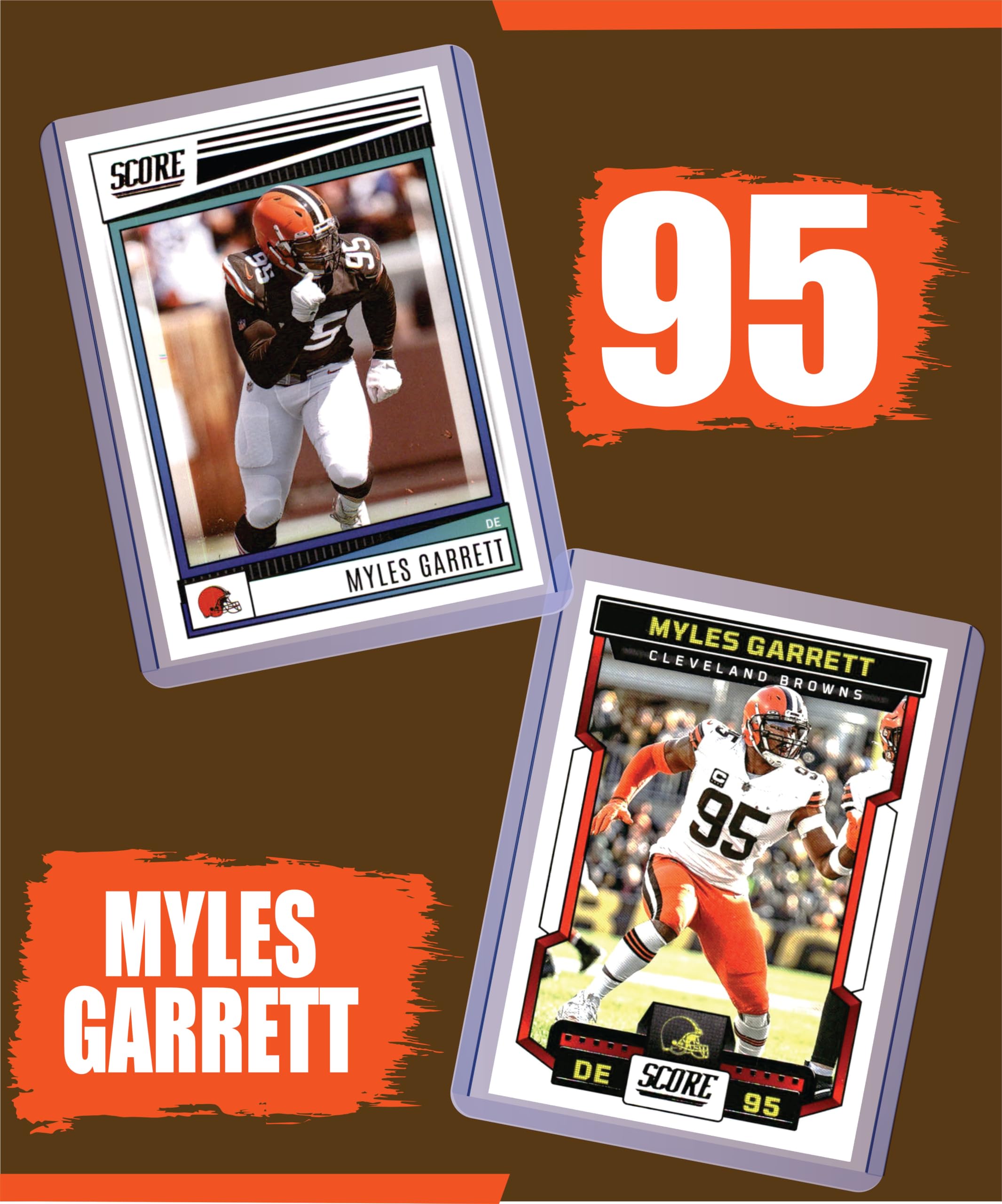 Myles Garrett Cleveland Browns Football Cards (5-Pack) - NFL Collectible Trading Cards for Fans, Gift for Sports Enthusiasts - Perfect for Collecting, Trading, and Displaying in Home or Office
