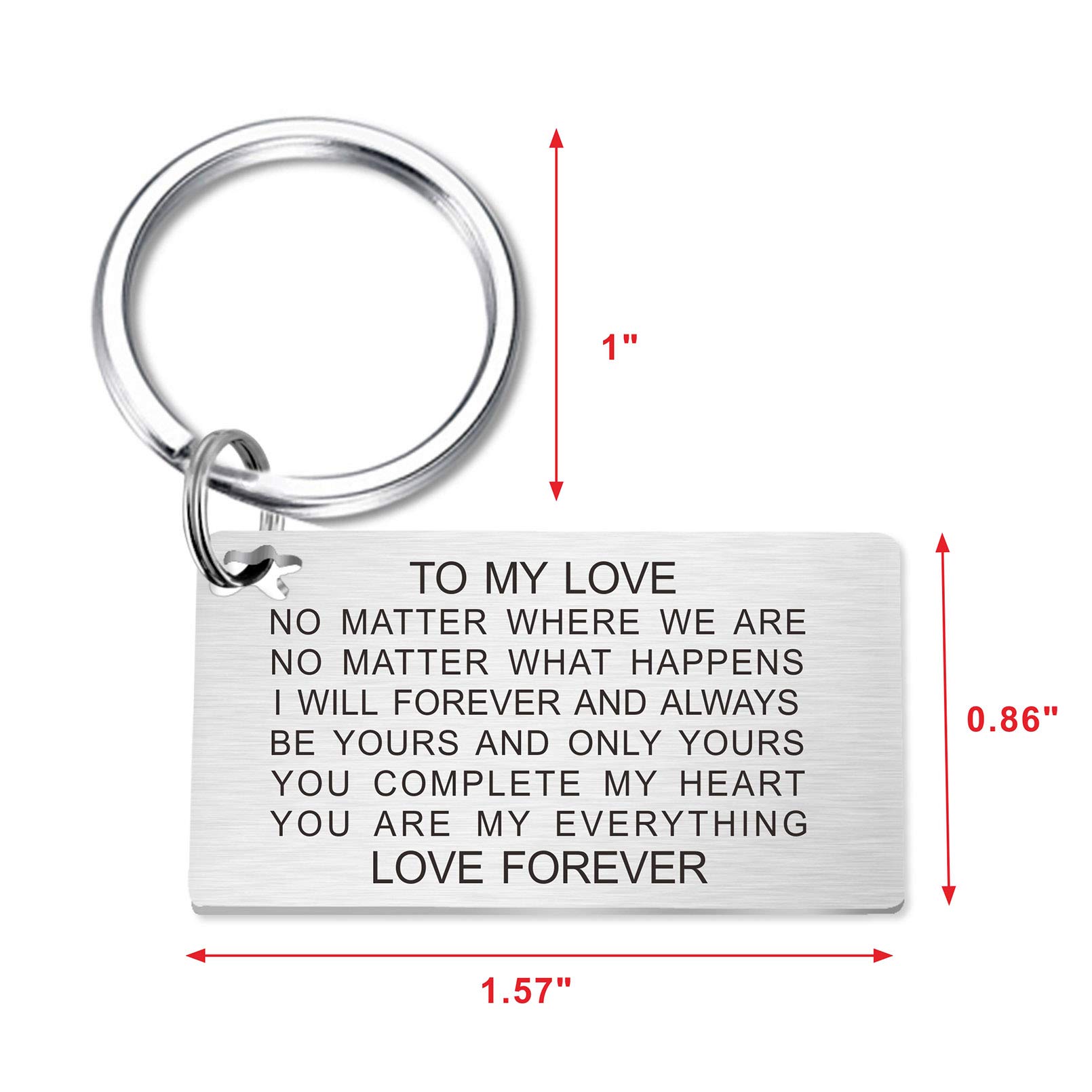 Personalized Silver Love Keychain - Romantic Anniversary & Valentine's Gift for Husband, Boyfriend, or Wife - Perfect Couple's Gift for Weddings, Engagements & Special Occasions