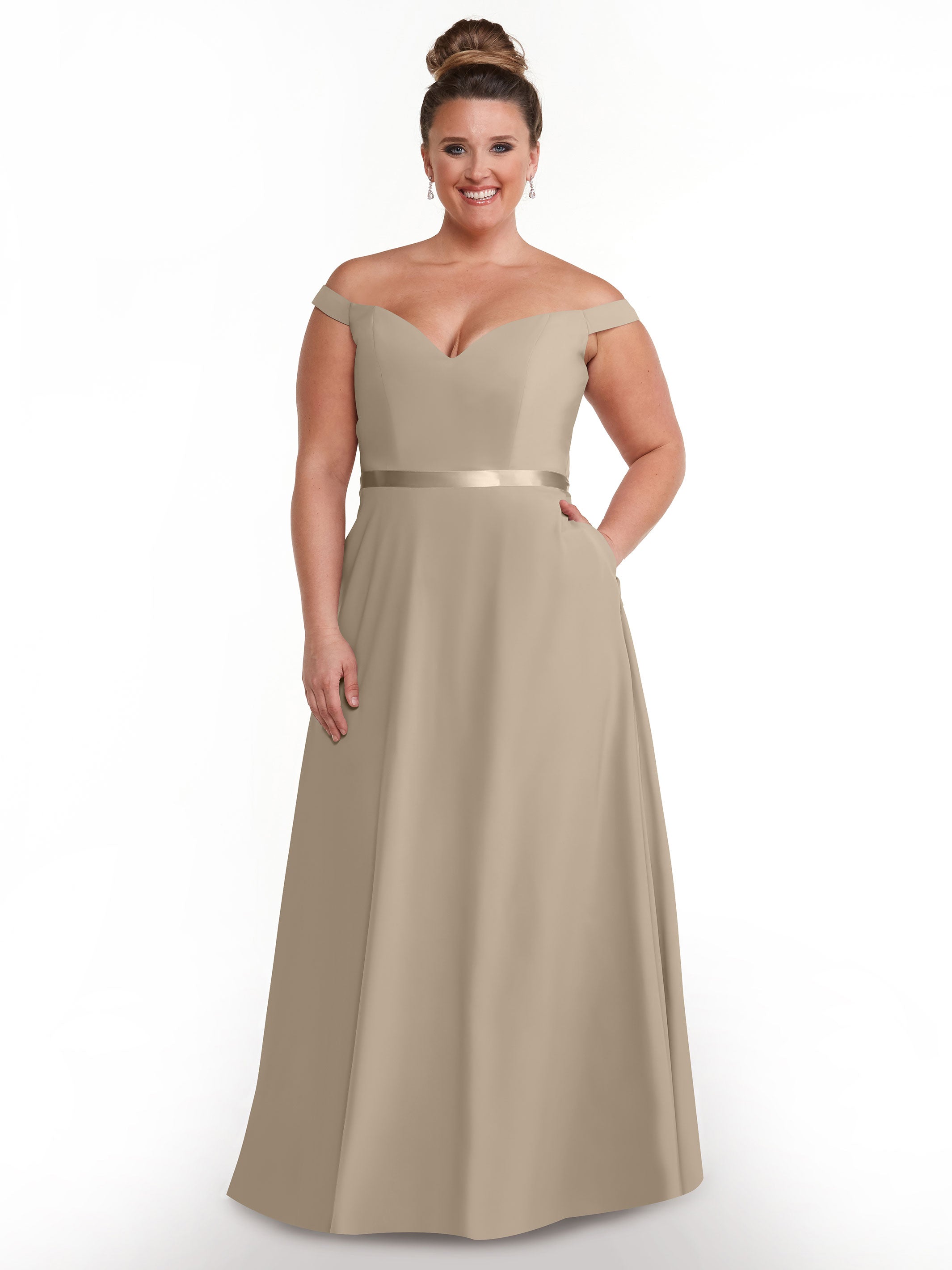 Off Shoulder A-Line Chiffon Bridesmaid Dress with Sash - Elegant & Flowy for Weddings, Parties & Special Occasions
