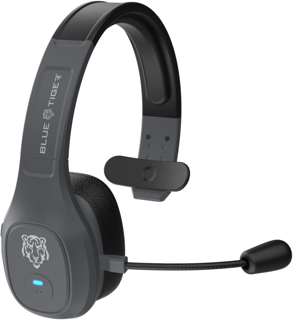 Blue Tiger Storm Gaming Headset with Noise Cancelling Mic & Travel Bag - Wireless Over-Ear Headphones for PC, PS5, Xbox - Perfect for Gaming, Travel & Online Meetings