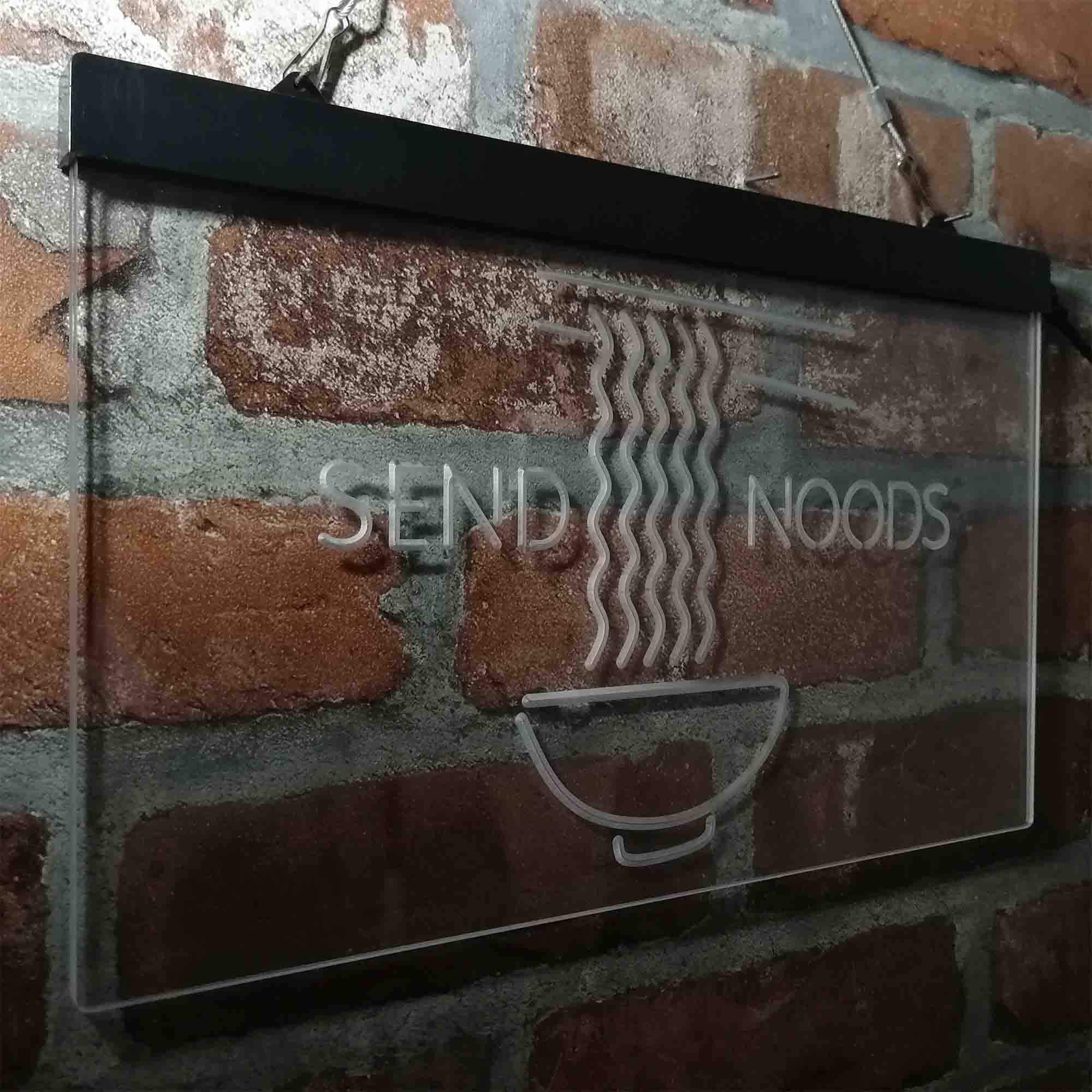 ADVPRO Humor Send Noods Nudes Noodles LED Neon Sign - Blue & Yellow (24x16 Inches) - Funny Home Decor for Bedroom, Bar, Cafe & Party Lighting