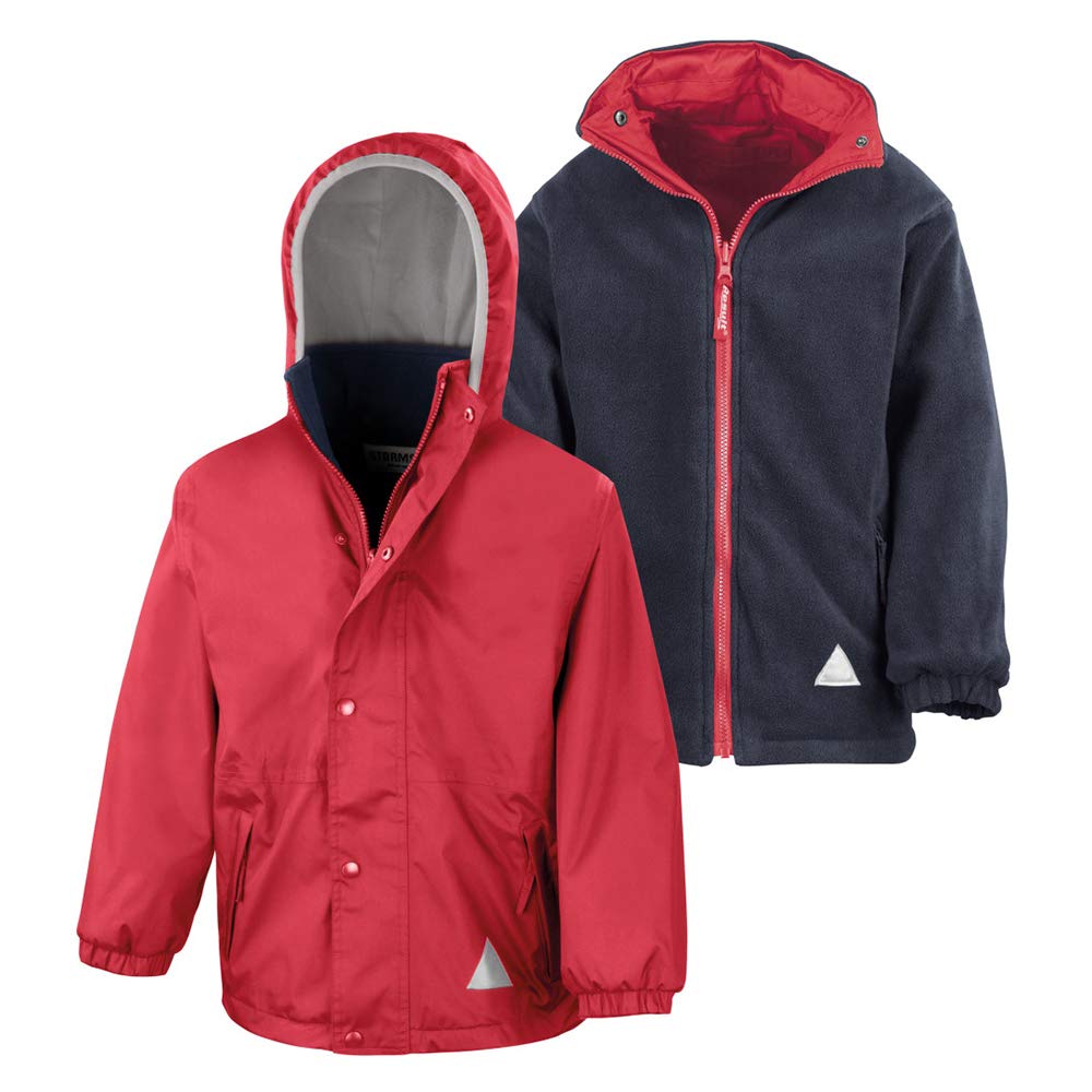 Kids Reversible Storm-Resistant Fleece Jacket - Waterproof & Anti-Pilling - Perfect for Outdoor Play & Winter Adventures