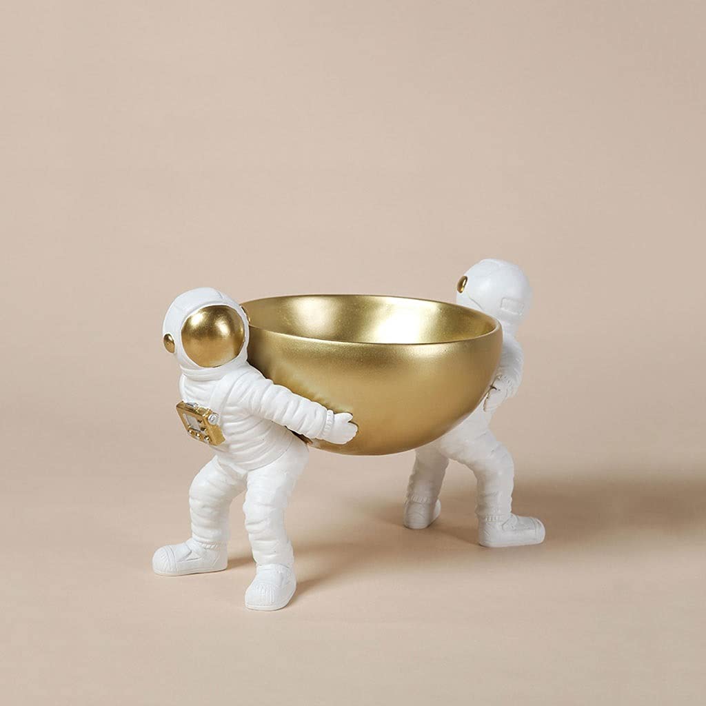 Nordic Astronaut Key Box - Gold Home Decor for Desk & Snacks Storage