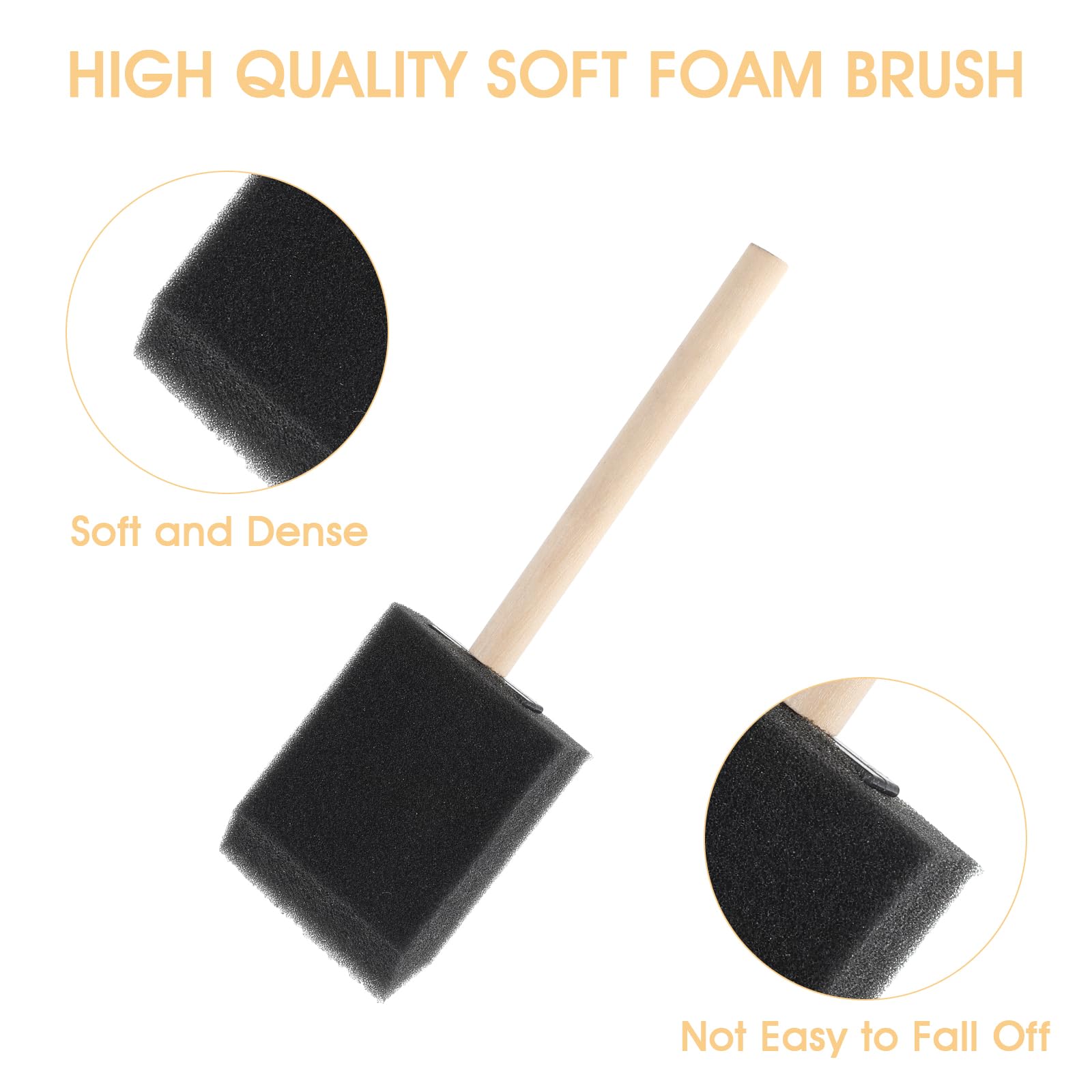 10 PCS Foam Paint Brushes Set - 4 Sizes Sponge Brushes with Wooden Handle for DIY Crafts, Wall Painting & Smooth Paint Application - Soft Paint Applicator for Artists, Kids & Home Decor Projects