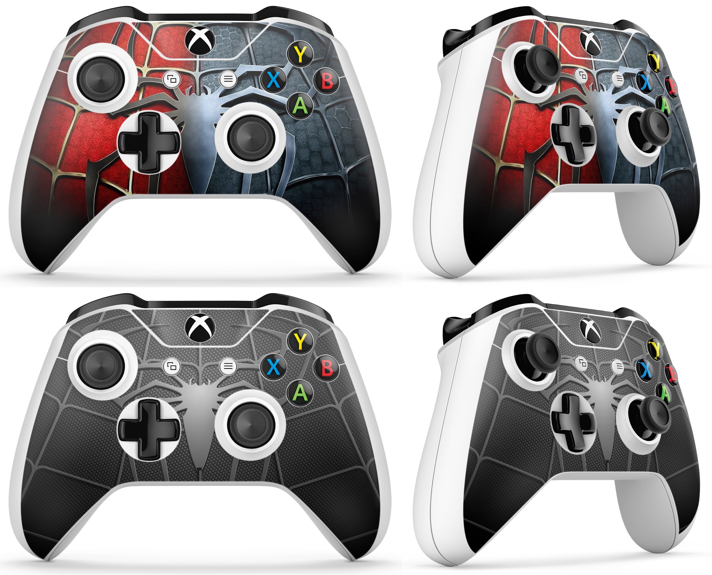 2-Pack Spider Design Xbox One Controller Skins - Full Wrap Vinyl Sticker for Enhanced Grip & Protection | Gaming Accessories for Xbox One Enthusiasts | Perfect for Competitive Gaming & Collectors