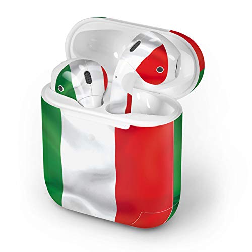 Skinit Decal Audio Skin for Apple AirPods with Wireless Charging Case - Officially Licensed Italy Flag Design | Protective Cover for AirPods 1/2/3 | Perfect for Travel, Workout & Daily Use