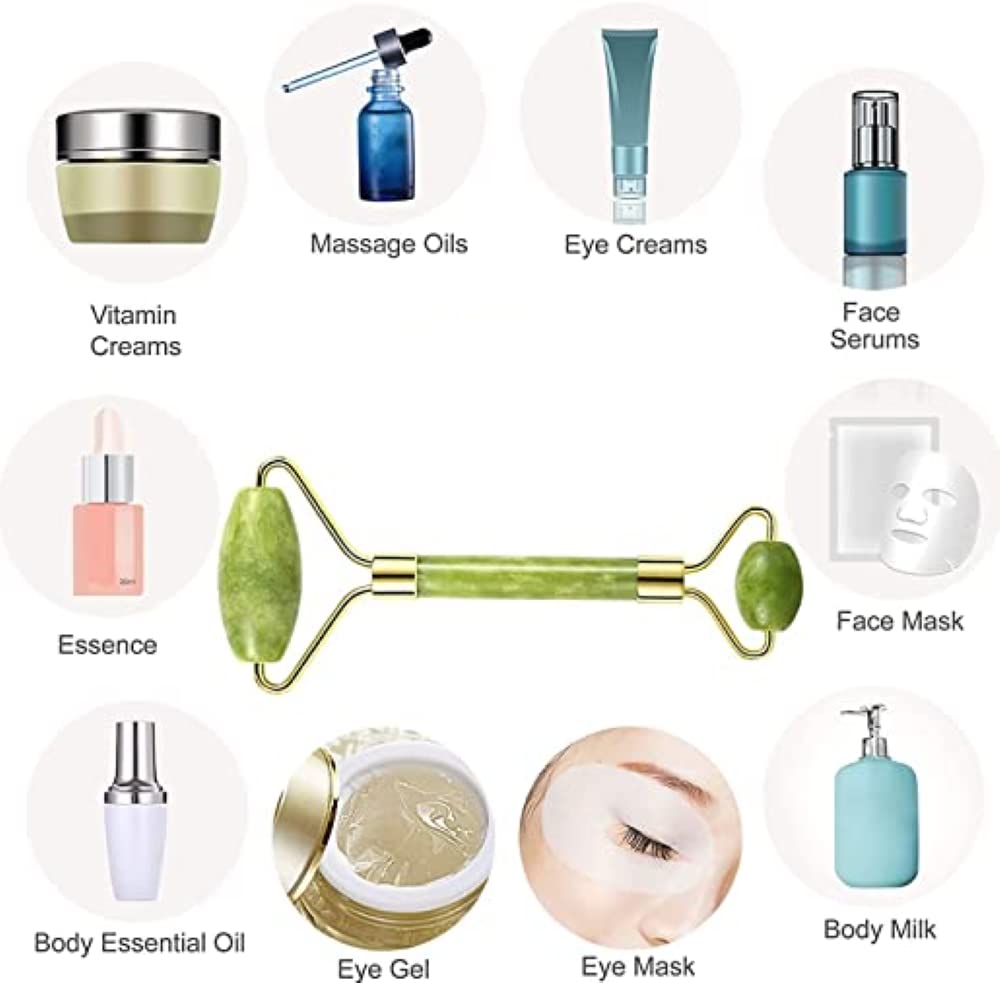 Feelhigh Goat Milk Scrub & Facial Kit with Ice Roller & Massager - 3-Piece Skincare Set for Exfoliation & Anti-Aging - Perfect for Spa Day & At-Home Facial Treatments