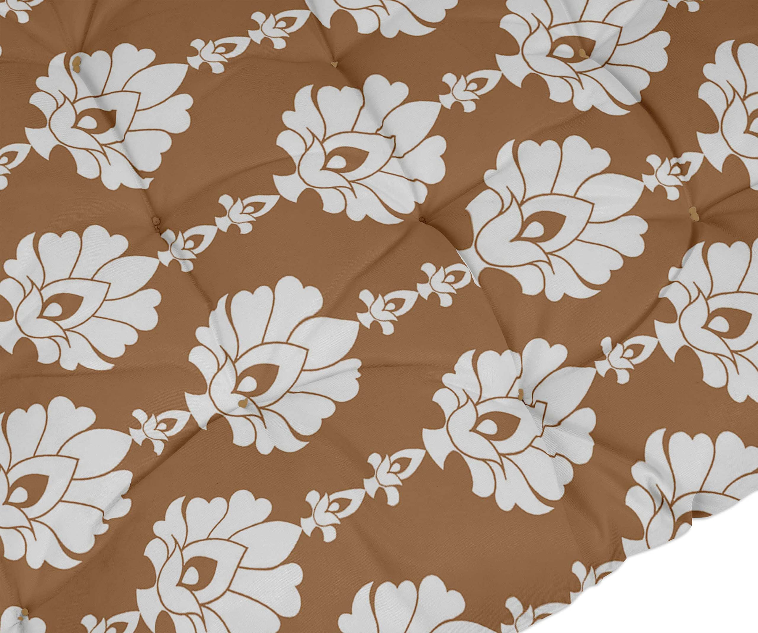 Quilted Thick Padded Seat Cushion for Rocking Chair, Sofa & Recliner - 74x23 Inches Light Brown - Outdoor Garden, Terrace & Bench Cushion with Secure Ties - Perfect for Patio, Deck & Sunroom Relaxation