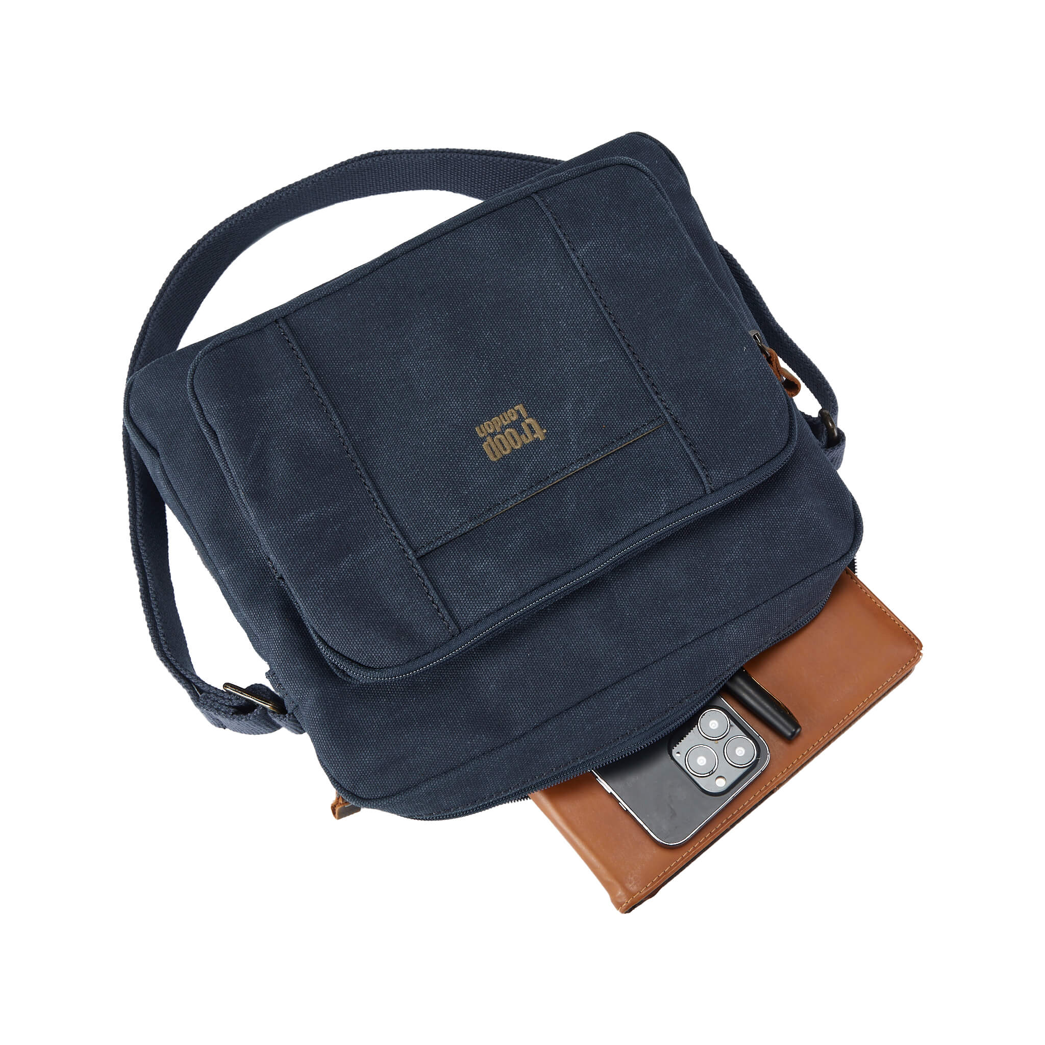 Troop London Classic Canvas Crossbody Bag for Men & Women - Stylish & Durable Messenger Bag for Travel, Work & Everyday Use