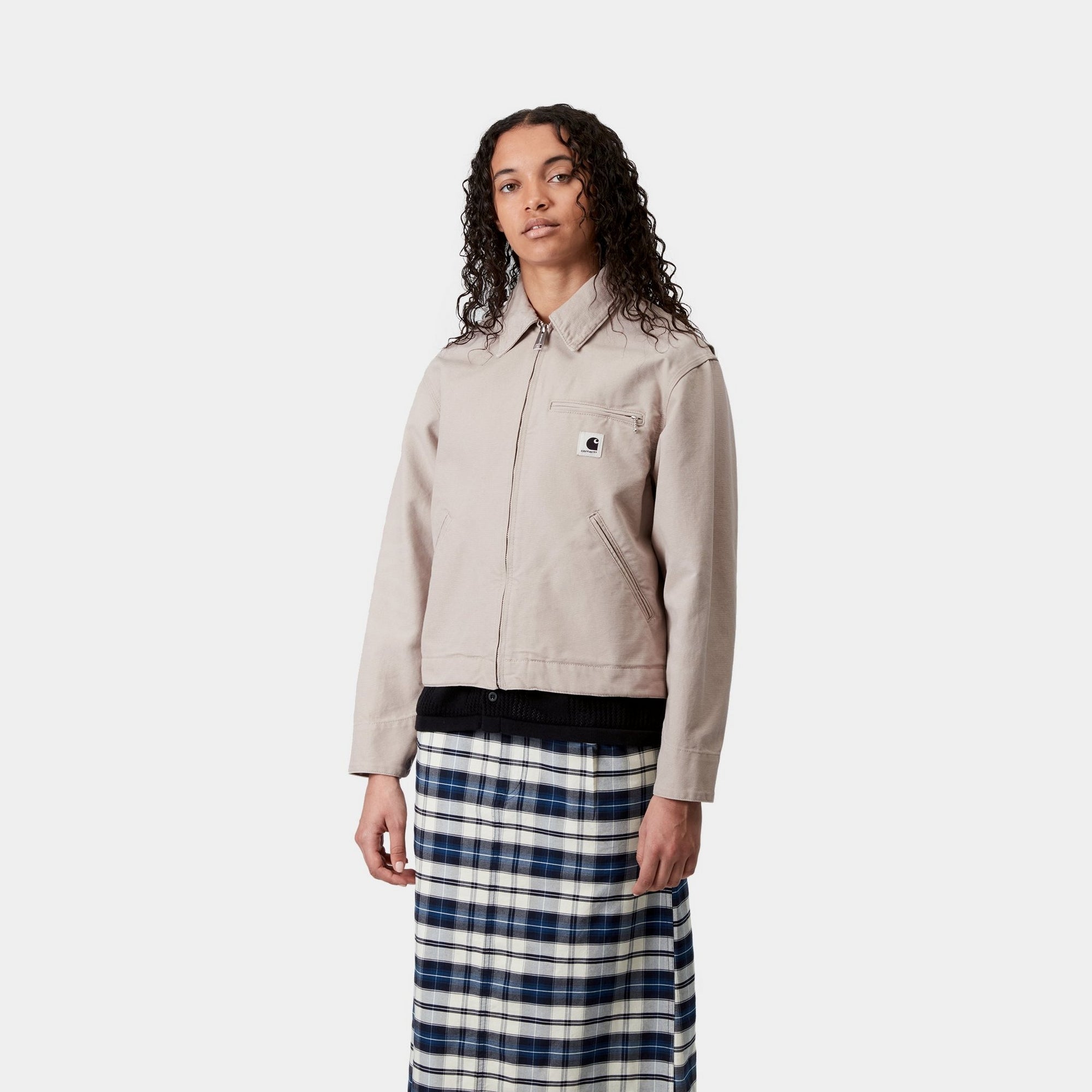 Women's OG Detroit Jacket - Vintage Style Dusky Beige Stone Canvas Coat | Water-Resistant Winter Jacket for Outdoor Activities & Casual Streetwear Fashion