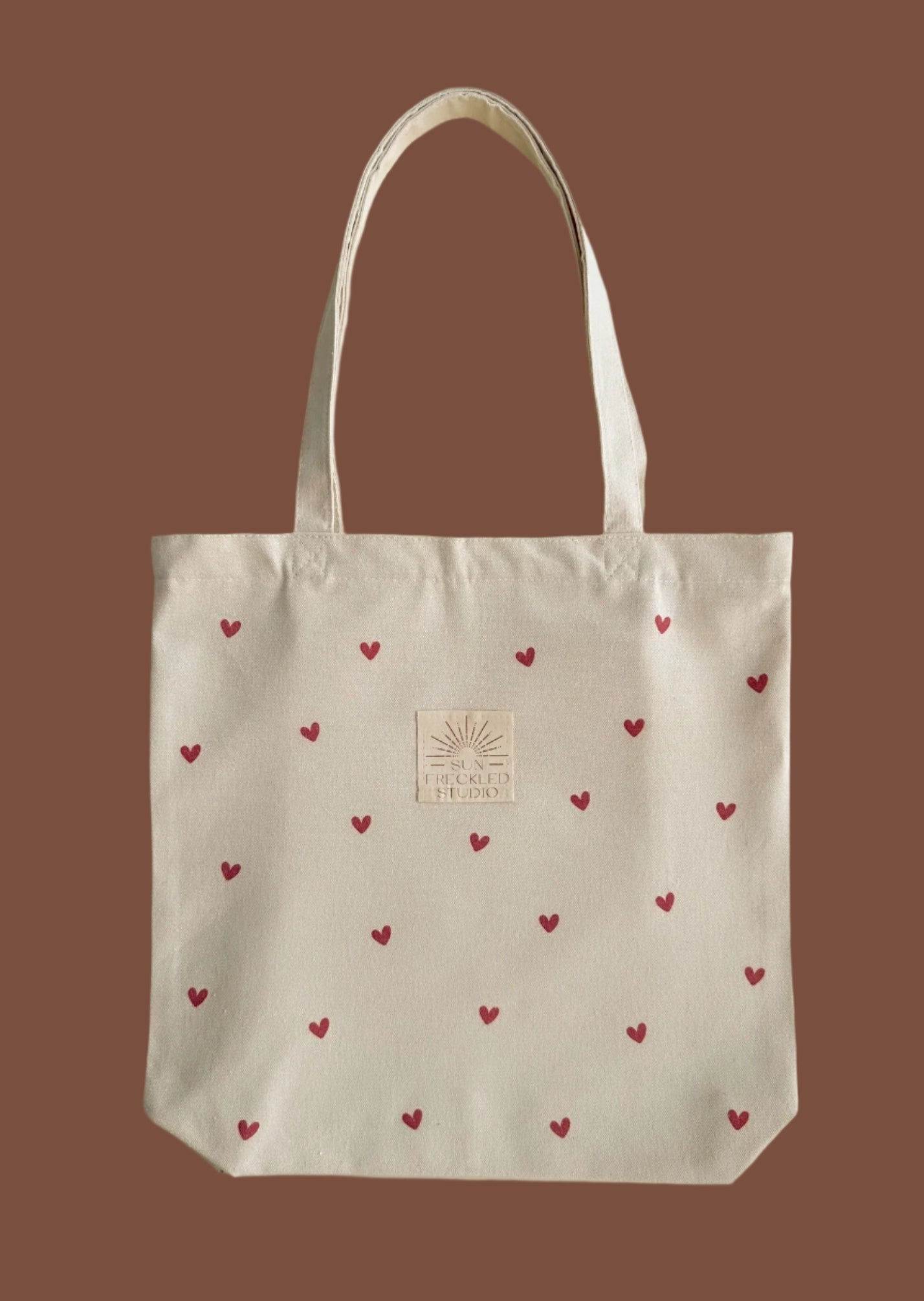 Heart Print Canvas Zipper Tote Bag with Pockets & Key Leash - Secure Closure Everyday Carry All for Women, Work, School & Travel