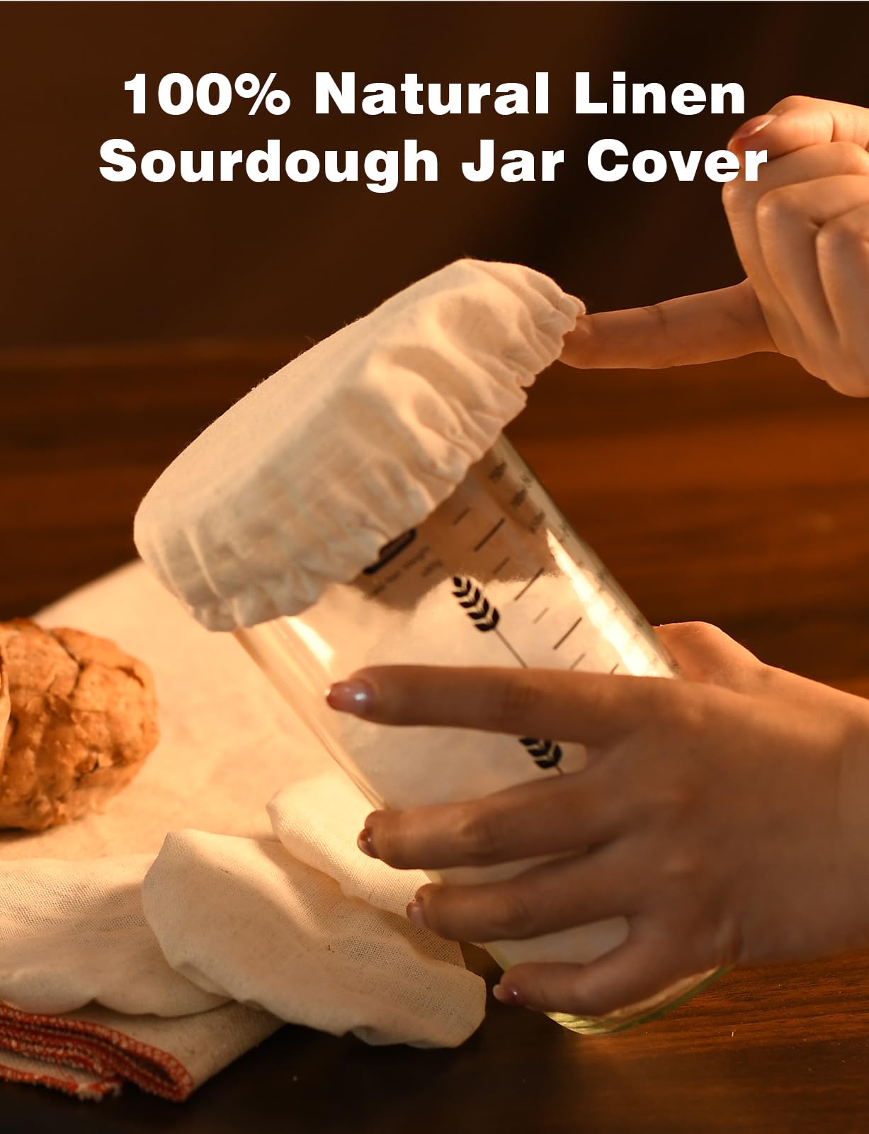 Sourdough Starter Kit - Glass Jars & Baking Supplies for Perfect Homemade Sourdough Bread | DIY Bread Making Starter Set for Beginners & Bakers | Ideal for Kitchen, Gifts & Baking Enthusiasts