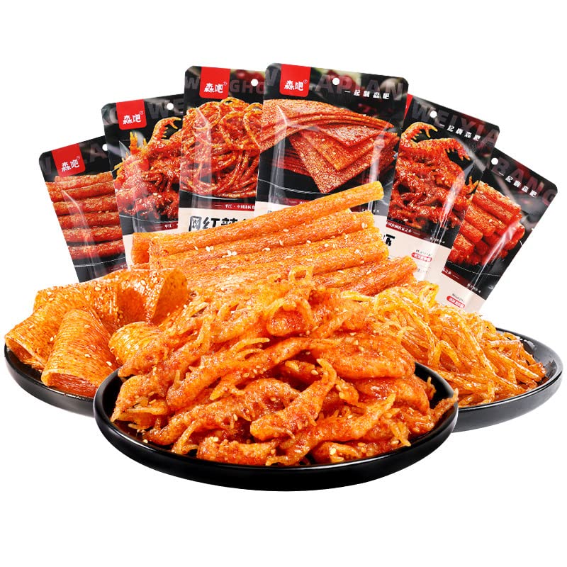 Spicy Latiao Snack Gift Set (65G/Bag) - Hot & Flavorful Chinese Spicy Strips, Big Gluten, Multi-Flavor Spicy Bars - Perfect for Parties, Gifts & Late-Night Snacking (6 Flavors, 2 Bags)