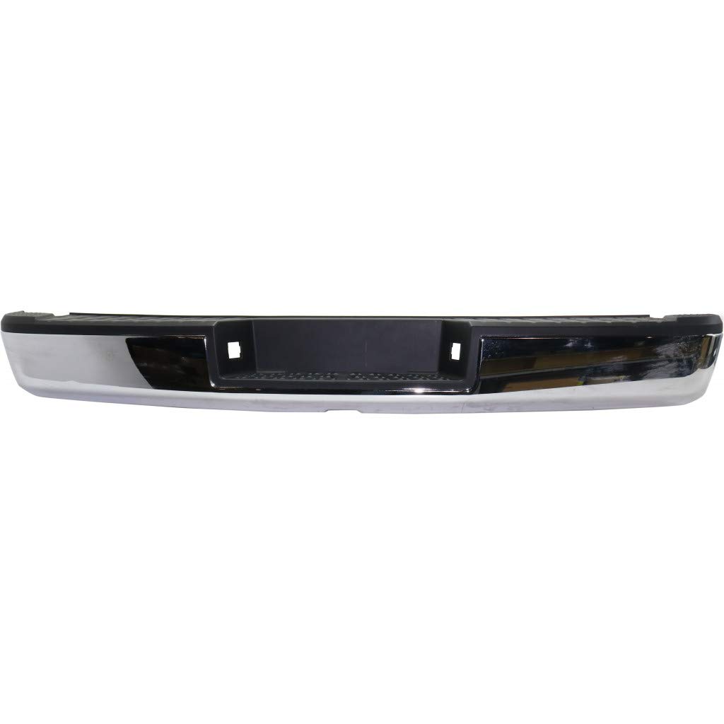 2017-2018 Nissan Titan Rear Bumper Assembly - Chrome Finish with Reinforcement Bar, Face Bar & Step Pad | OEM Part # NI1103129, 185022EZ20A-PFM | Perfect for Truck Upgrades & Off-Road Protection