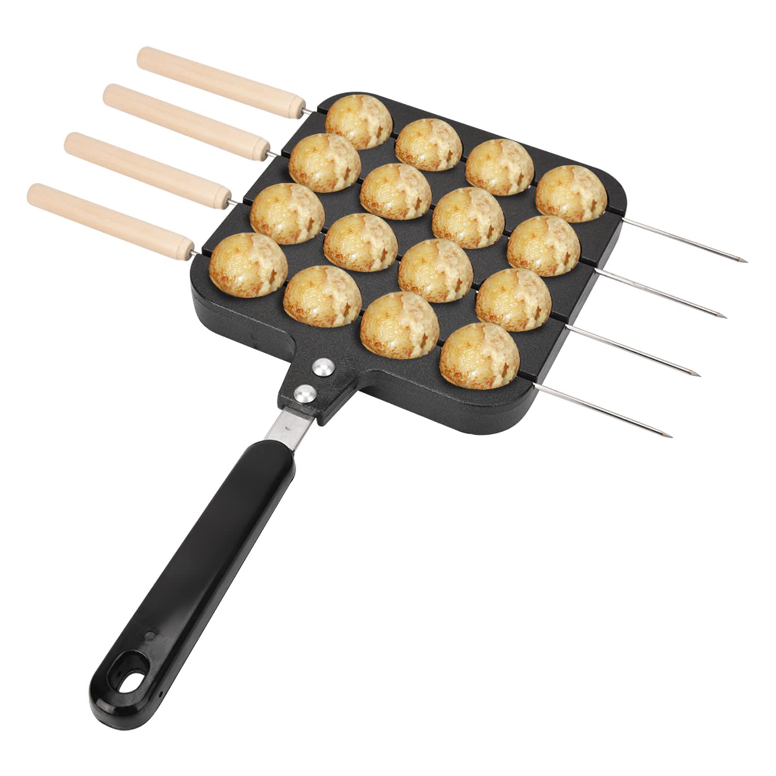 Cast Aluminum Non-Stick Takoyaki Grill Pan - Octopus Ball Maker for Perfect Japanese Snacks - Home Kitchen Accessories for Cooking, Baking & Party Food Prep