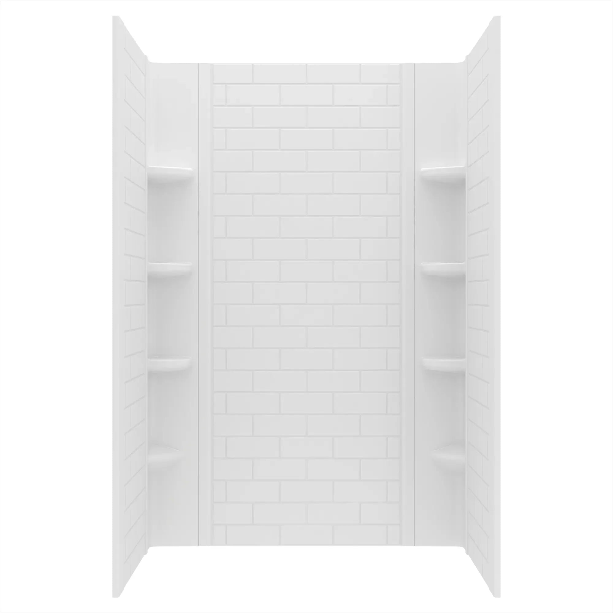 48x72 Inch Subway Tile Pattern 3-Piece Shower Surround Kit - Waterproof Bathroom Wall Panel Set for Easy Installation (Perfect for Bathroom Renovation & Modern Home Decor)