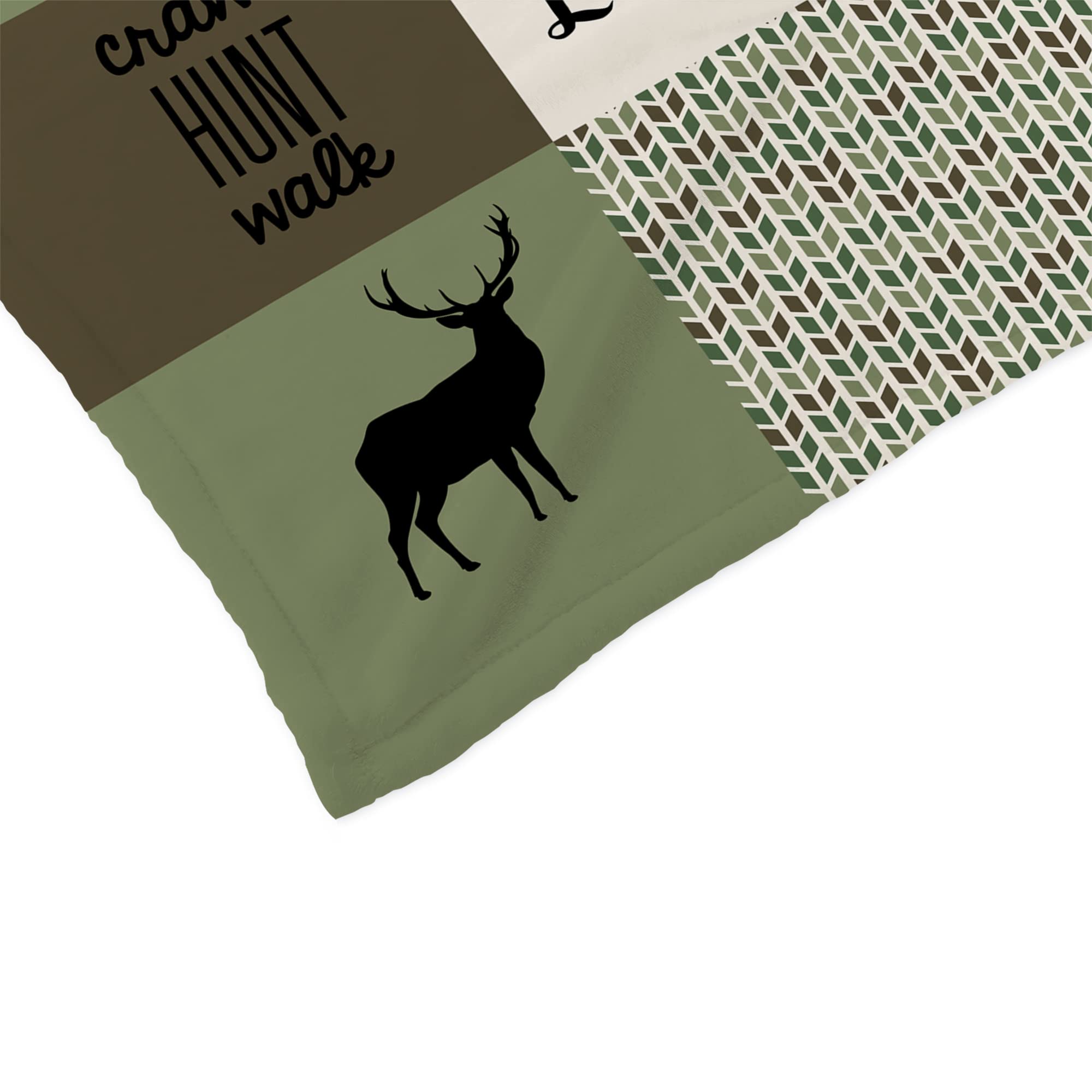 Personalized Camo Woodland Baby Blanket for Boys - Custom Printed in USA - Next Day Shipping - Unique Baby Boy Gift for Birthdays, Showers & Nursery Decor (Camo Woodland Design)