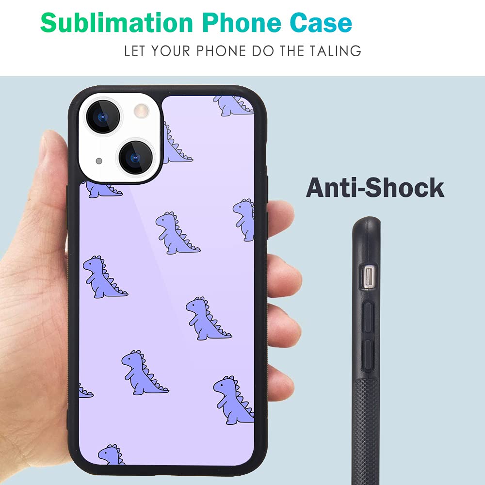 MAYCARI iPhone 13 Pro Max Case - Cute Purple Dinosaur Design, Hard Back with Soft TPU Bumper for Girls & Women | Protective Phone Cover for iPhone 13 Pro Max | Perfect for School, Work & Everyday Use