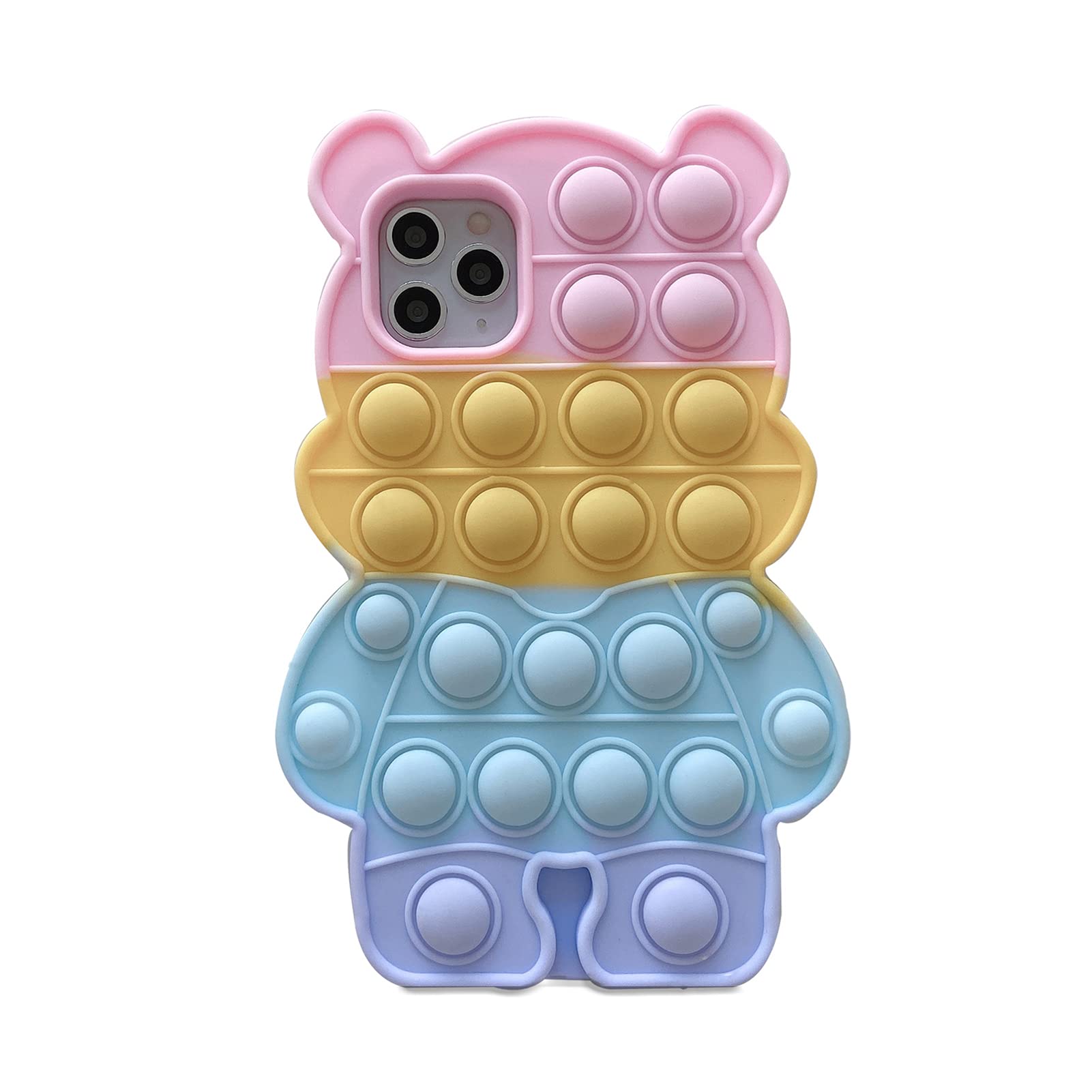 Samsung Galaxy A11 Cute Bear Case - Pop It Fidget Cover for Women & Girls - Stress Relief Toy for Office & School