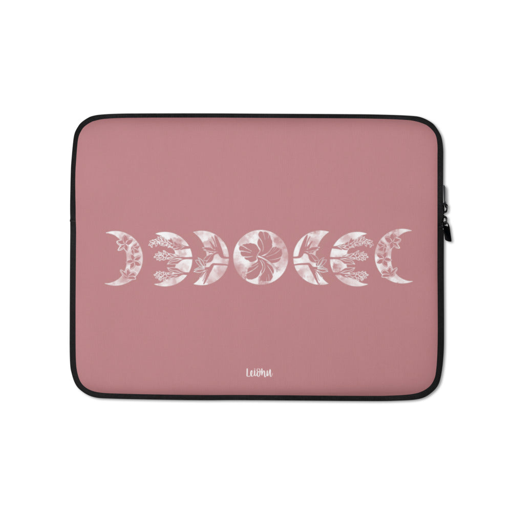 Pua Mahina Mauve Laptop Sleeve 13-15 Inch - Soft Protective Case for MacBook, Notebook & Chromebook - Perfect for Work, School & Travel Accessories