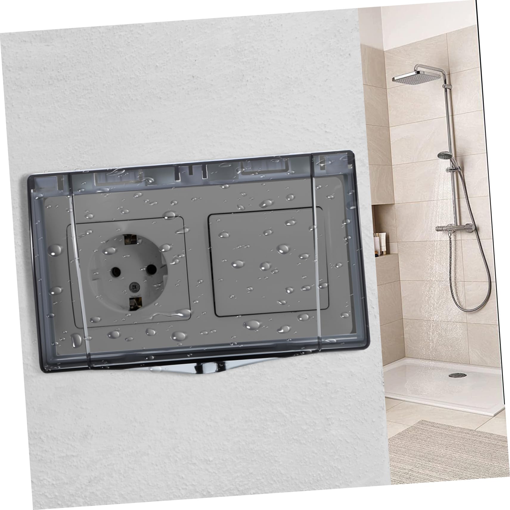 JECOMPRIS Waterproof Bathroom Outlet Cover - Childproof Electrical Socket Protector for Home Safety, Wall Receptacle Guard - Ideal for Bathrooms, Kitchens & Nursery Rooms