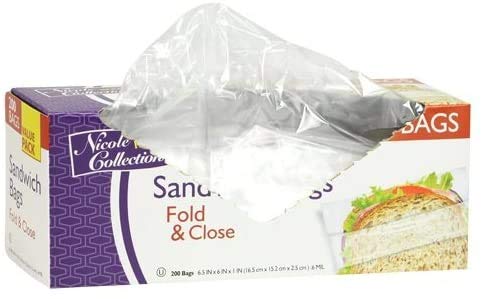800 Count Sandwich Bags Value Pack - 4 Pack of 200 Fold & Close Storage Bags for School Lunches, Meal Prep & Food Preservation | BPA-Free, Reusable & Leak-Proof