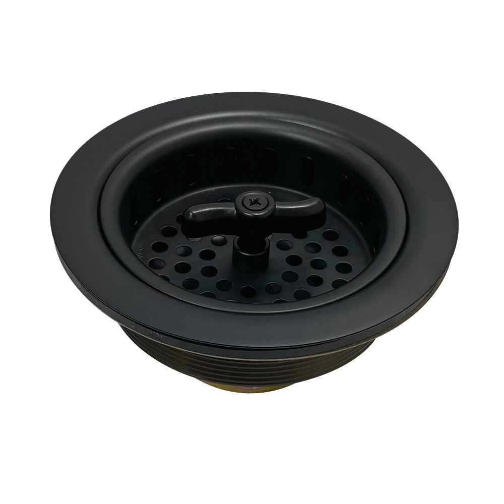 Kingston Brass K212MB Tacoma Spin and Seal Sink Basket Strainer - Matte Black Finish for Kitchen Sink Drain, Perfect for Food Waste Disposal and Easy Cleaning