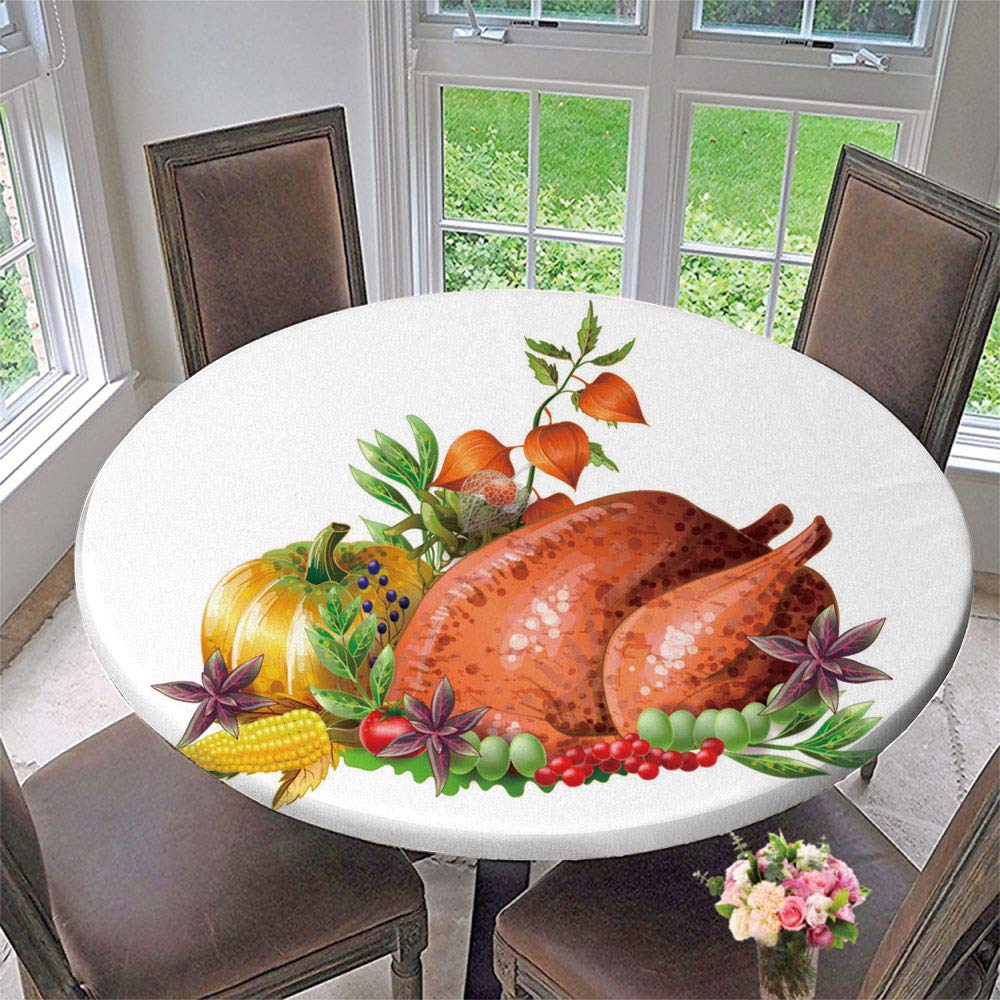Round Elastic Edge Tablecloth for 35