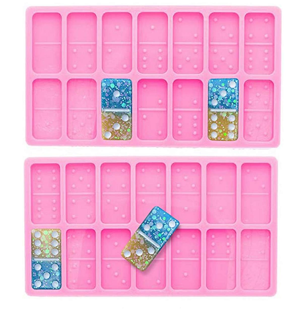 Premium Double-Wall Silicone Domino Molds for Epoxy Resin Casting - 28 Cavity DIY Chocolate, Candy, Cake & Jewelry Making Mold - Perfect for Personalized Dominoes, Pendants & Crafts (Ideal for Home Baking, Party Favors & Handmade Gifts)