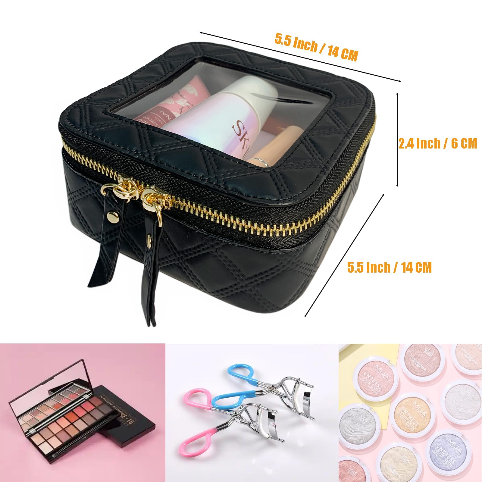 Waterproof Clear Makeup Bag for Women - Travel Toiletry Organizer with Zipper - Perfect for Skincare & Cosmetics Storage