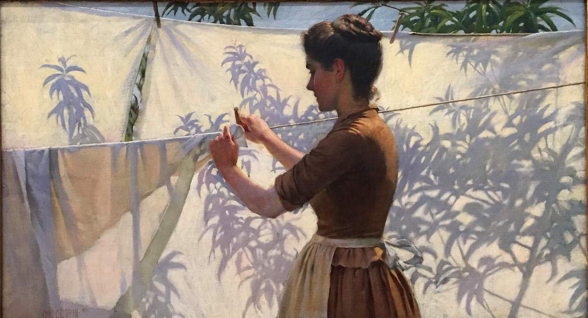 Berkin Arts Charles Courtney Curran Giclee Canvas Print - High Quality Art Reproduction Painting for Home & Office Wall Decor (Shadow Decoration) #XFB | Perfect for Living Room, Bedroom, Gallery Wall Display