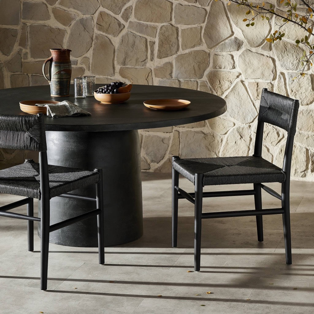 Vintage Coal Outdoor Dining Chair - Rustic Patio Furniture for Garden, Backyard, and Poolside Relaxation
