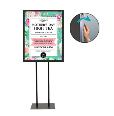 Double Pole Floor Stand 17x23 Sign Holder | 1 1/4