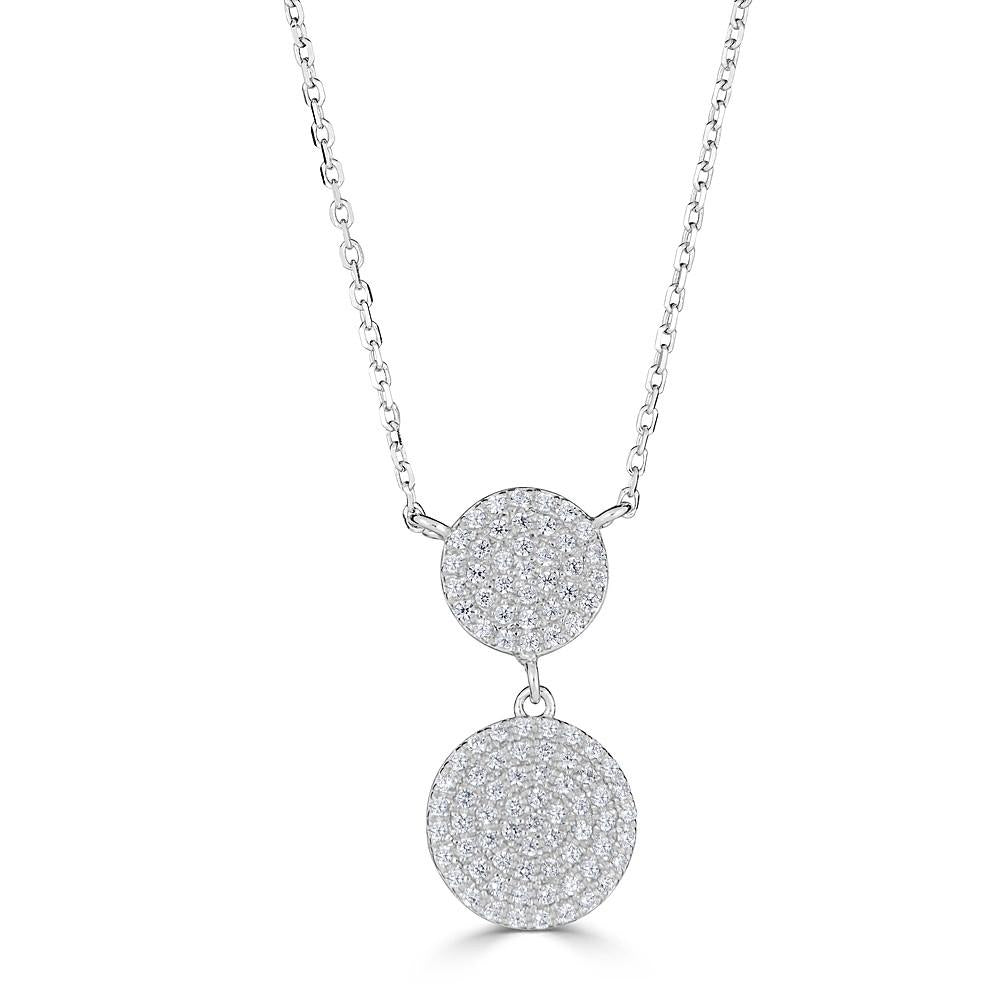 14K Gold .32 CTW Diamond Circle Drop Necklace for Women - Elegant Dangling Earrings for Parties, Weddings & Special Occasions