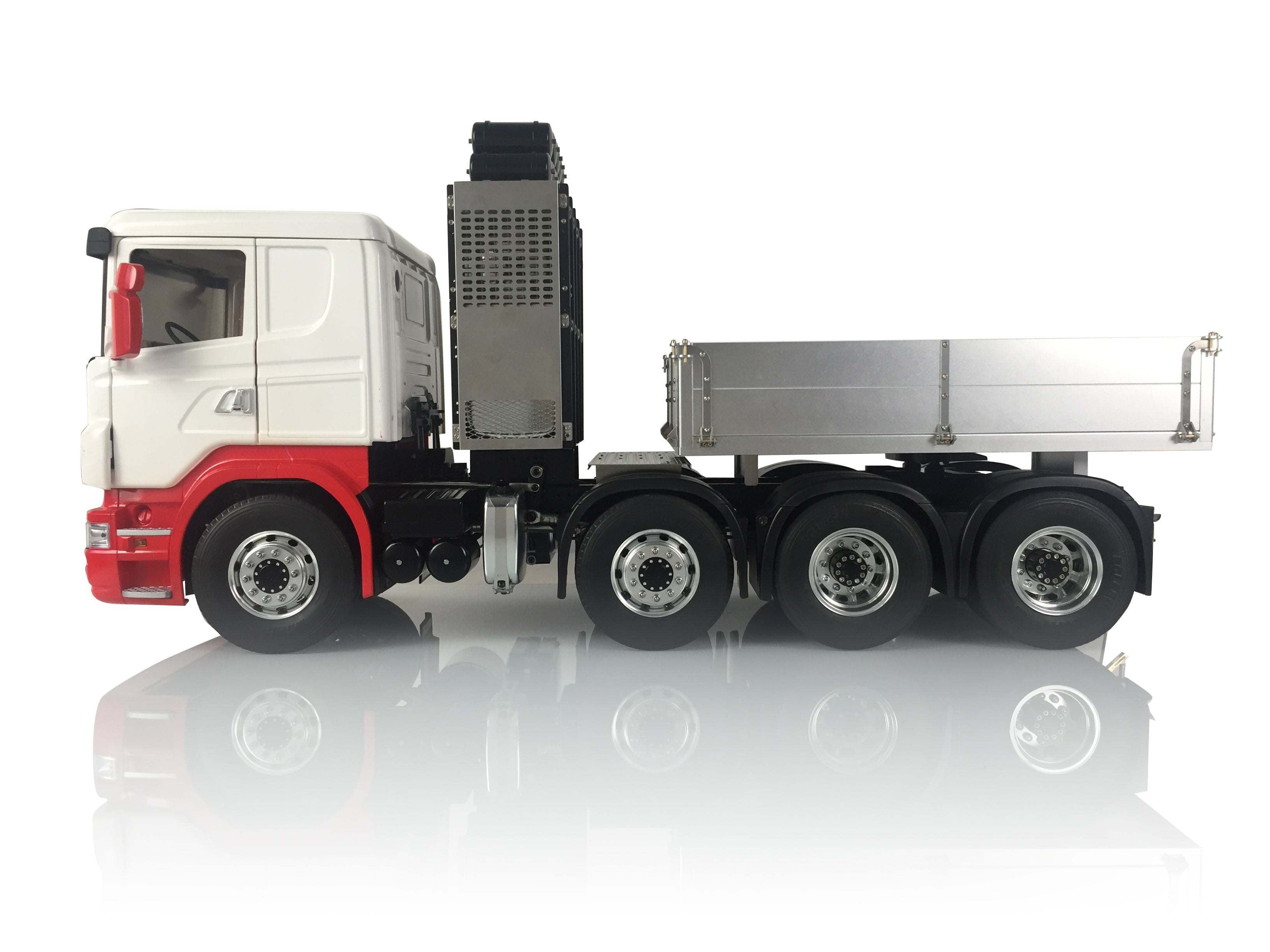 1/14 Scale LESU 8x8 RC Tractor Truck Model - Metal Chassis with Equipment Rack, LED Lights, Sound Effects & Servo Cabin Roof | Off-Road Adventure, Construction Site Play, Collector's Display