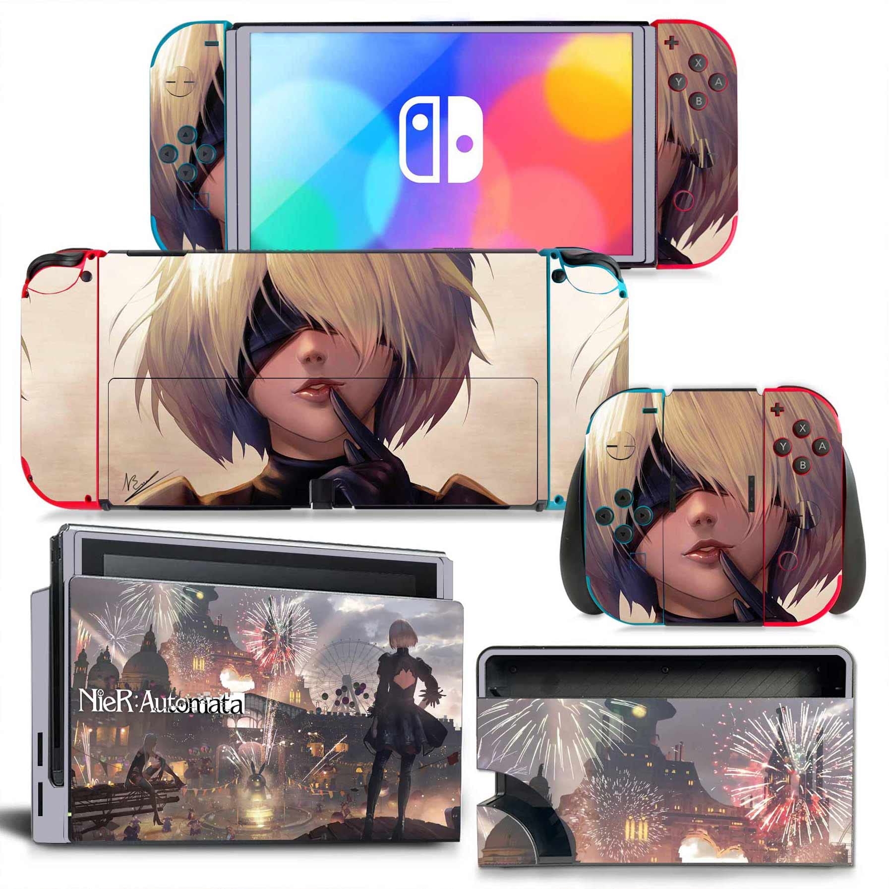Anime Girl Vinyl Skin Decal Stickers for Nintendo Switch OLED - Full Wrap Protective Film for Console, Controller, Dock & Grip - Scratch Resistant Design - Perfect for Gaming, Collectors & Anime Fans