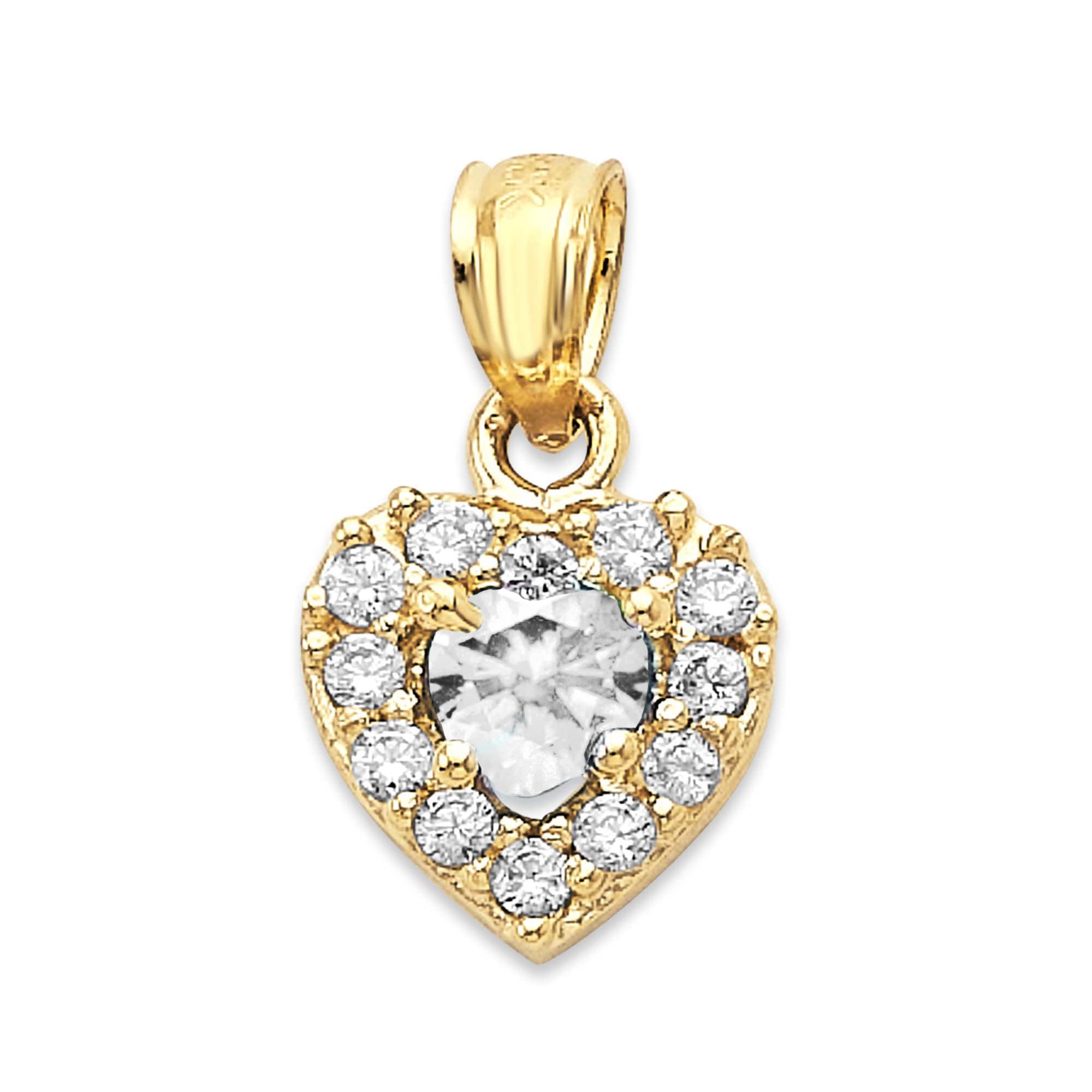 14K Solid Gold Birthstone Heart Pendant Necklace - Personalized Cubic Zirconia Jewelry for Women - Perfect Birthday, Anniversary & Mother's Day Gift for Her - Ideal for Everyday Wear & Special Occasions