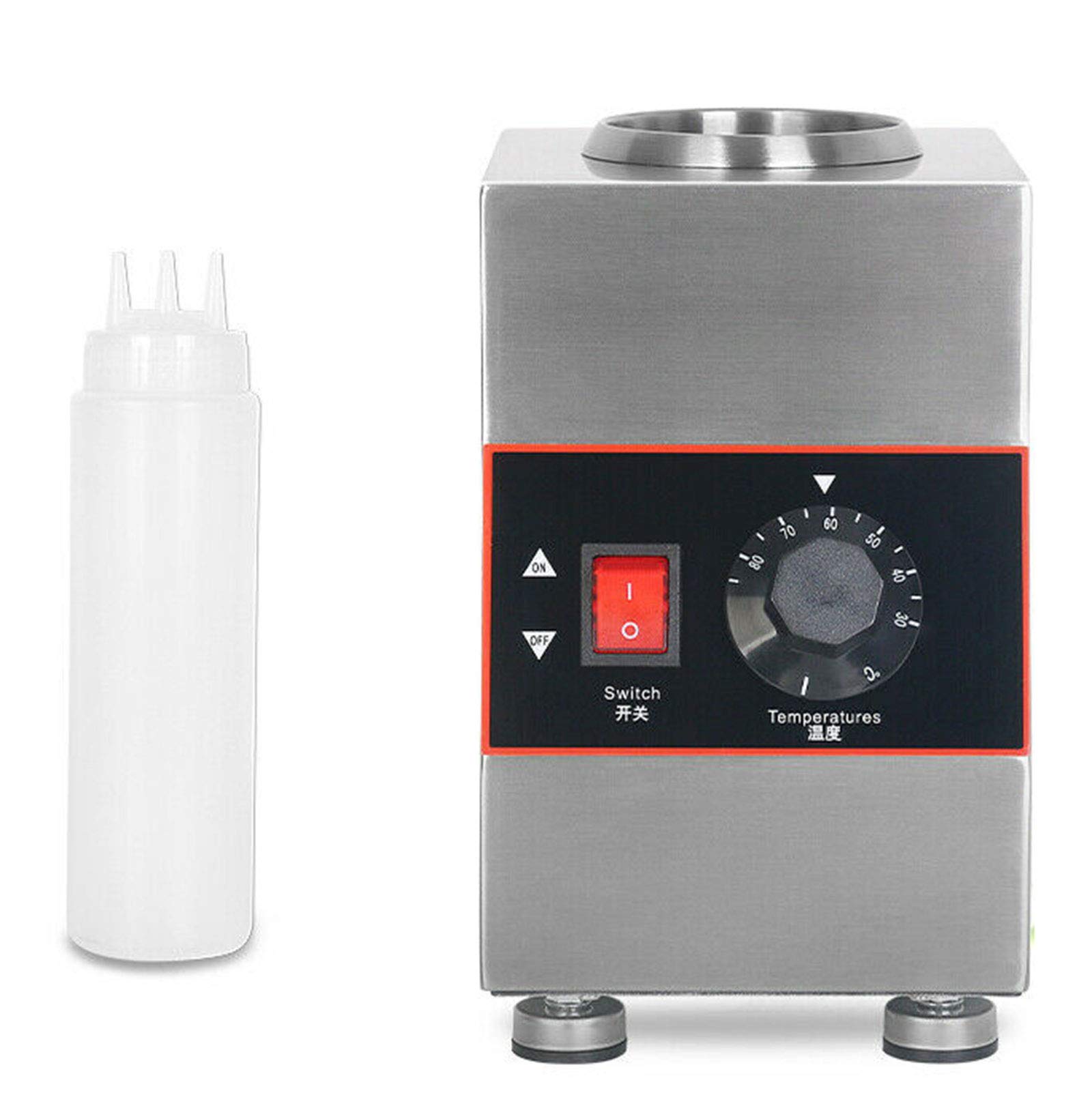 Commercial Electric Sauce Warmer Machine - 650ml Countertop Dispenser for Hot Fudge, Cheese, Caramel & Jam (86°F~185°F) | Perfect for Restaurants, Cafes & Dessert Shops