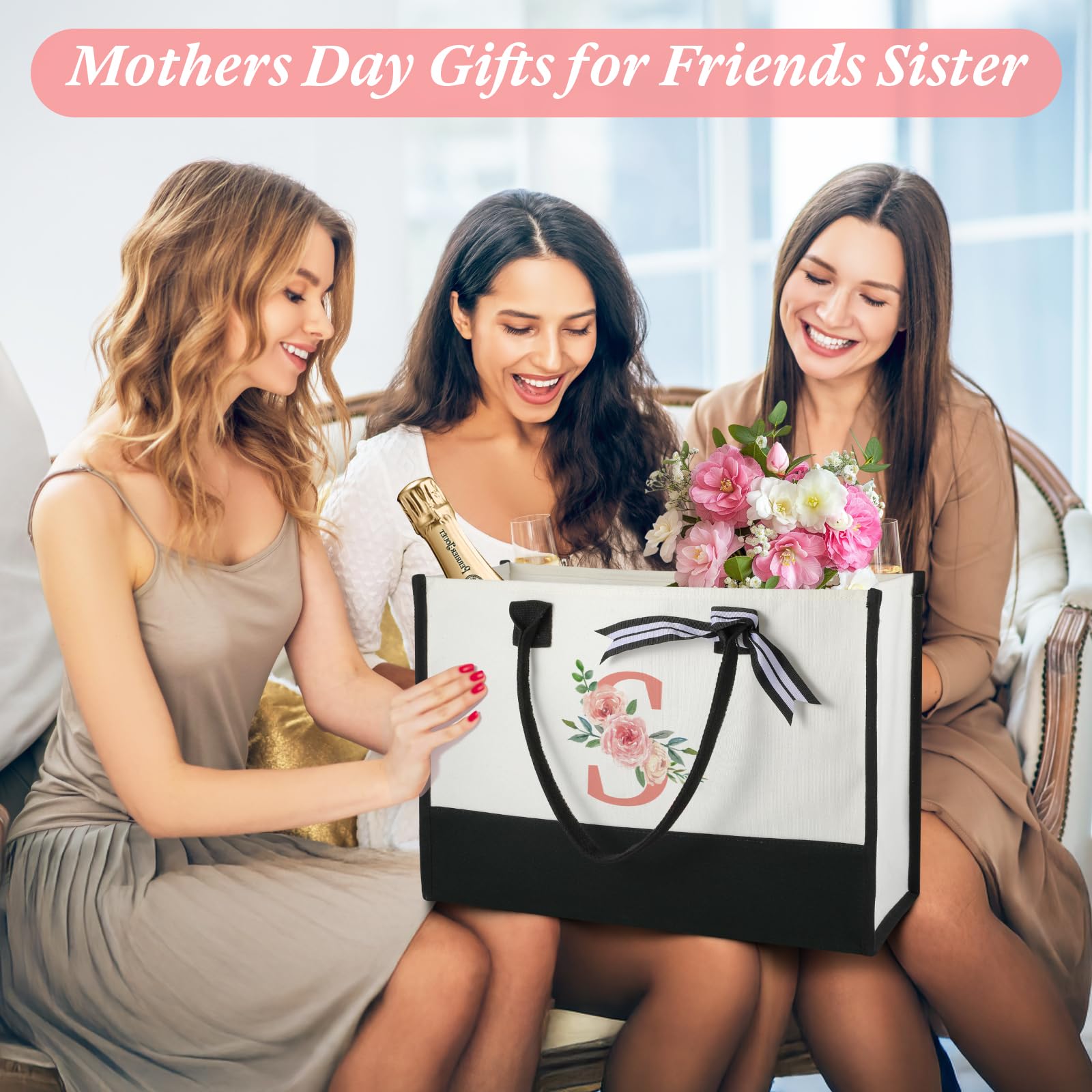 TRSODD Women's Tote & Makeup Bag Set - Birthday Gifts for Mom, Wife, Grandma - Perfect for Travel & Daily Use