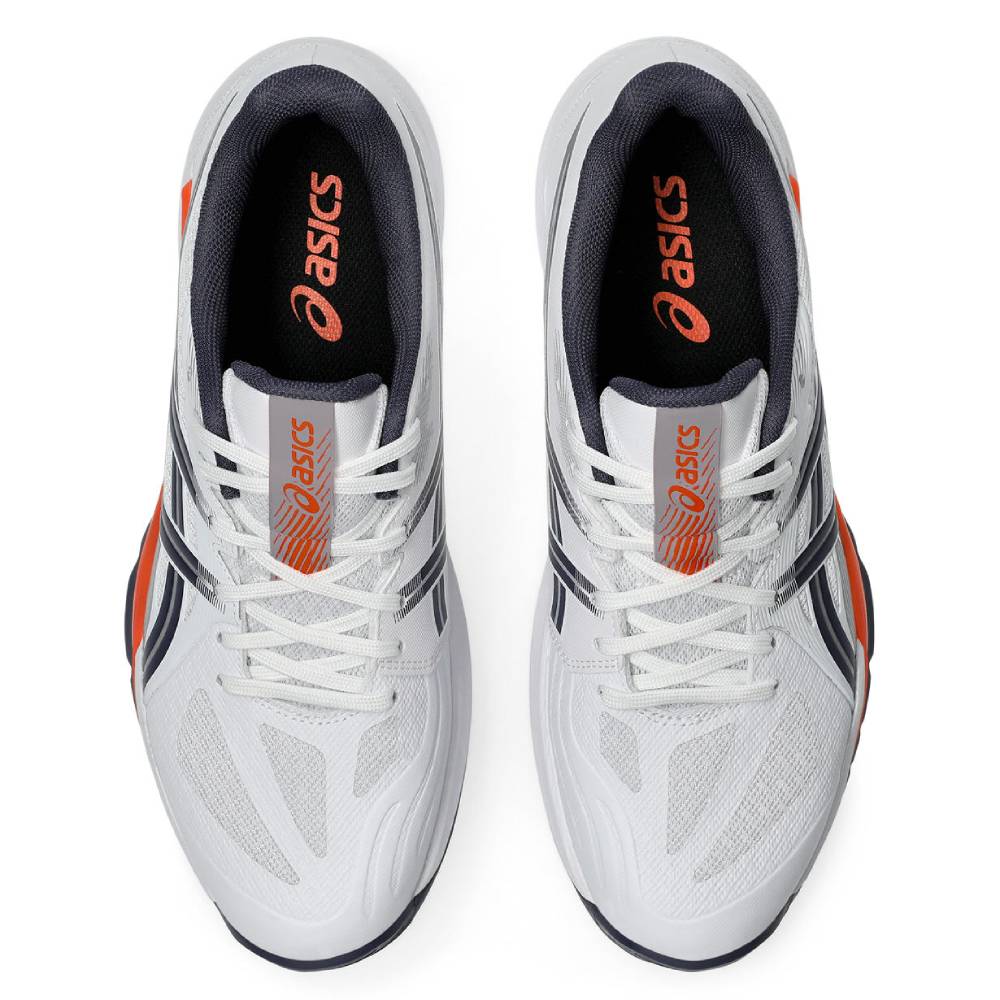 ASICS Powerbreak FF Men's Indoor Court Shoes - White/Nova Orange - Volleyball, Badminton & Squash Court Shoes for Men - Lightweight & Supportive Athletic Footwear