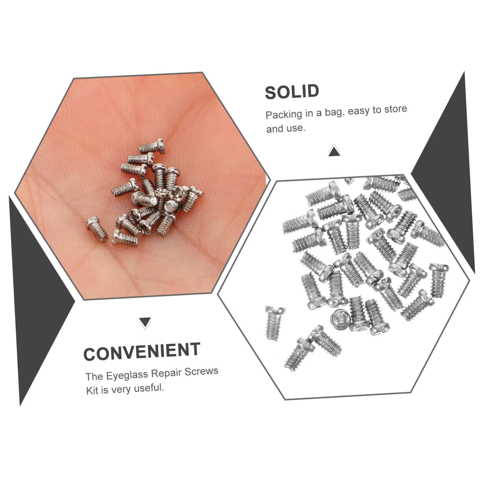 PartyKingdom Glasses Repair Kit - 50pcs Glasses Screws & Pile Head Tool for Eyeglasses, Sunglasses, Reading Glasses - Perfect for Home, Office & Travel Emergency Fixes