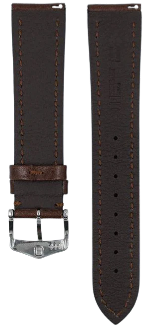 Hirsch Lucca Genuine Leather Watch Strap 24mm Brown - Premium Replacement Band for Men's Watches, Dress & Casual Style