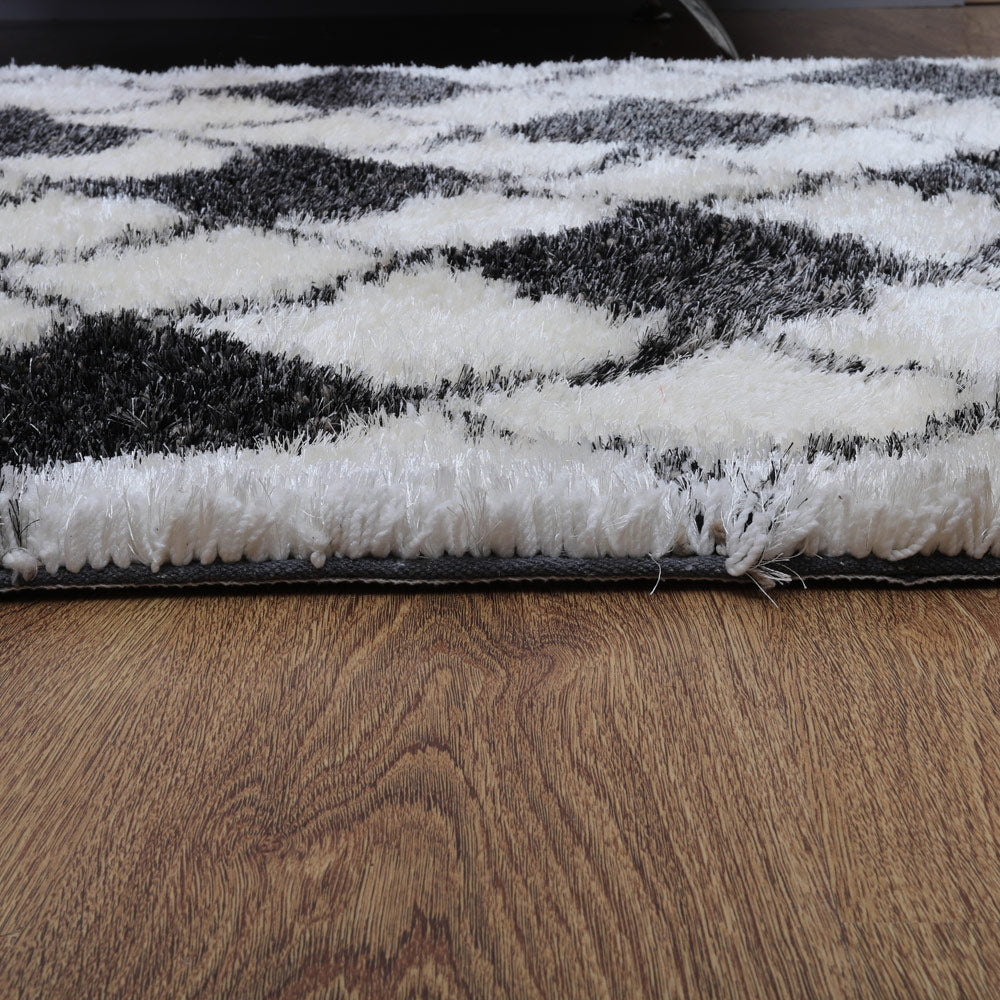 Modern Geometric Hand Tufted Area Rug - Soft & Durable Wool Carpet for Living Room, Bedroom, Nursery - Non-Slip Home Decor Floor Mat for Boho, Scandinavian & Contemporary Interior Design