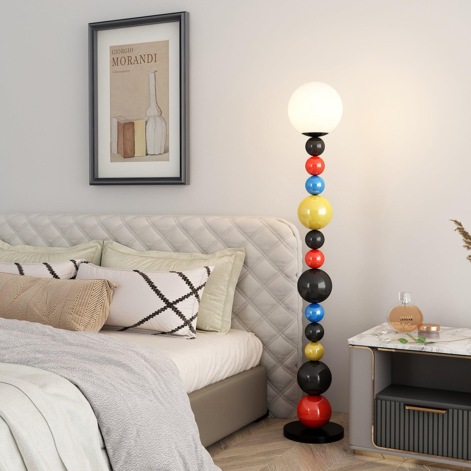 Vibrant Round Ball Floor Lamp - Modern LED Standing Light for Living Room, Bedroom & Office Decor - Perfect for Ambient Lighting & Cozy Atmosphere