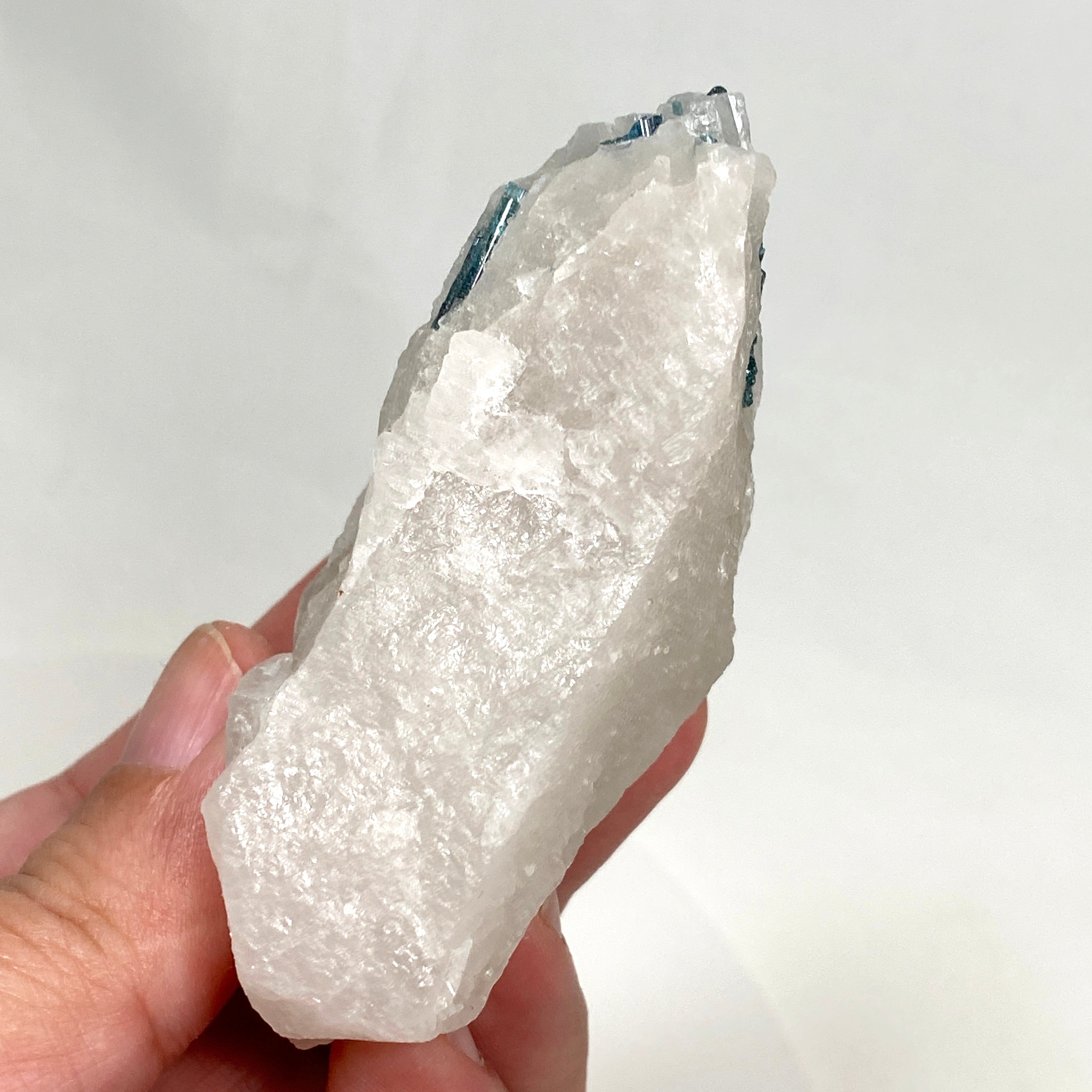 Natural Green Tourmaline on Quartz Crystal - Healing Stone for Meditation & Energy Work - GTQ02 - Perfect for Home Decor, Jewelry Making & Spiritual Practices