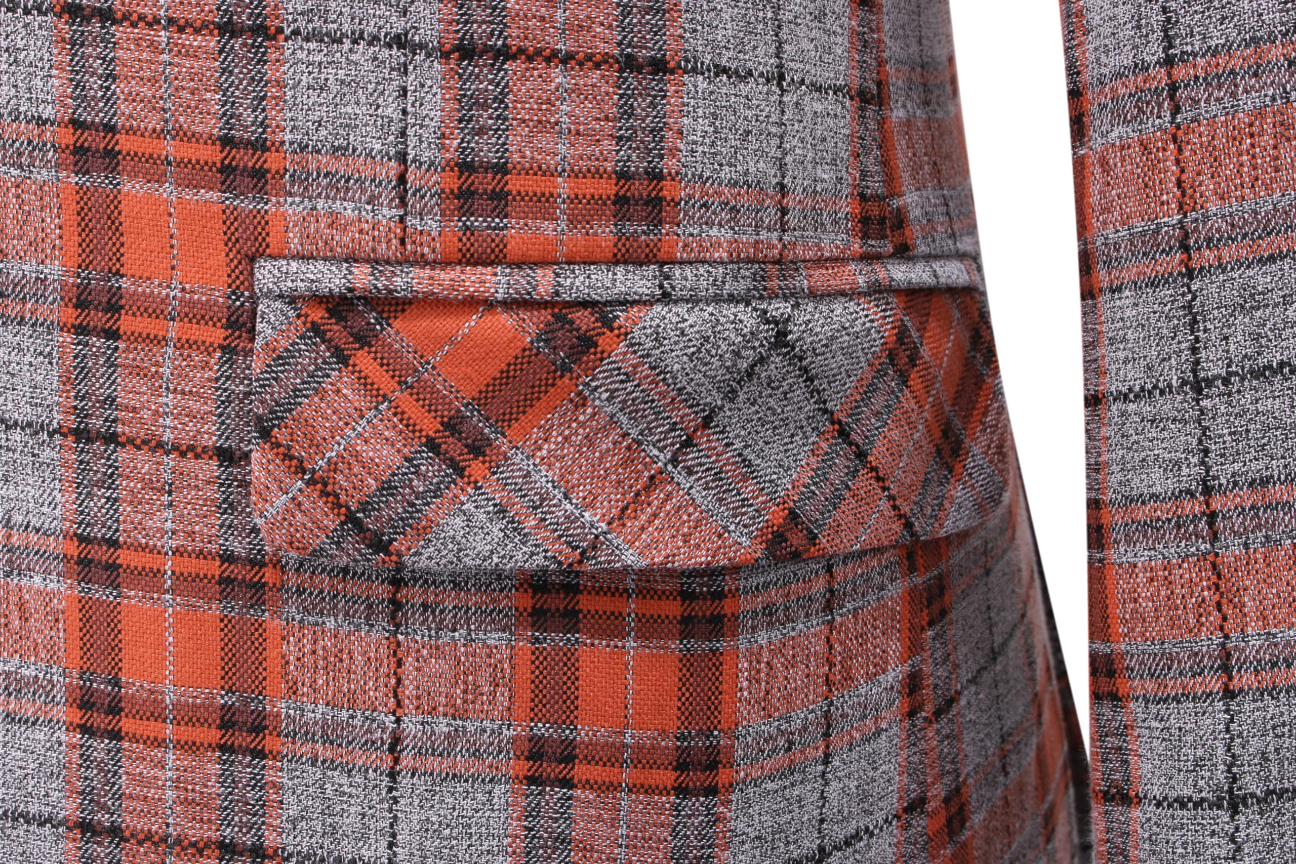 Men's Slim Fit 3-Piece Plaid Checked Tuxedo Suit | Formal Business Wedding Attire | Perfect for Prom, Office & Special Occasions